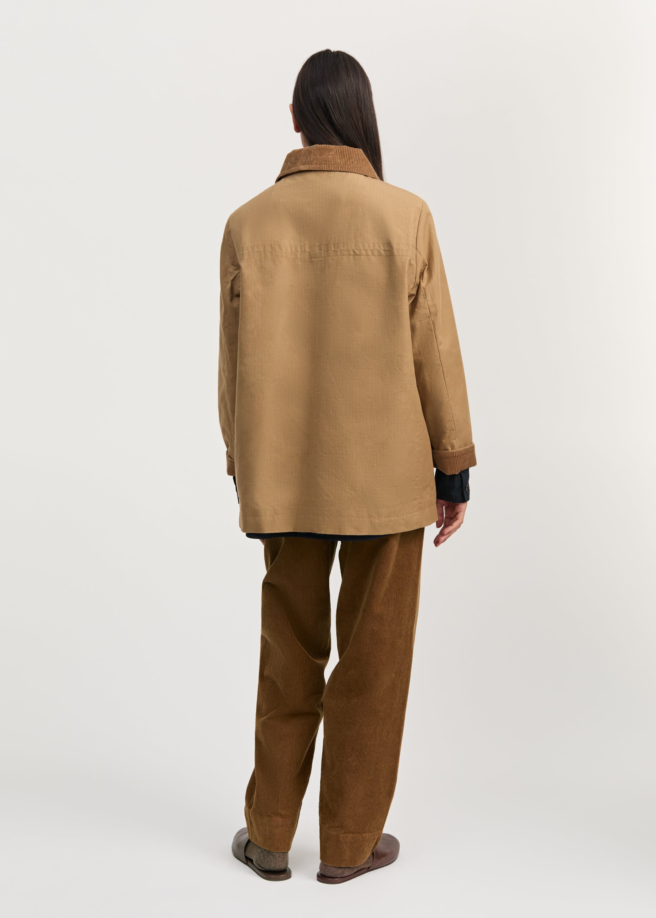 Jamie jacket ripstop – oilskin hybrid | Warm Khaki Jacket aiayu