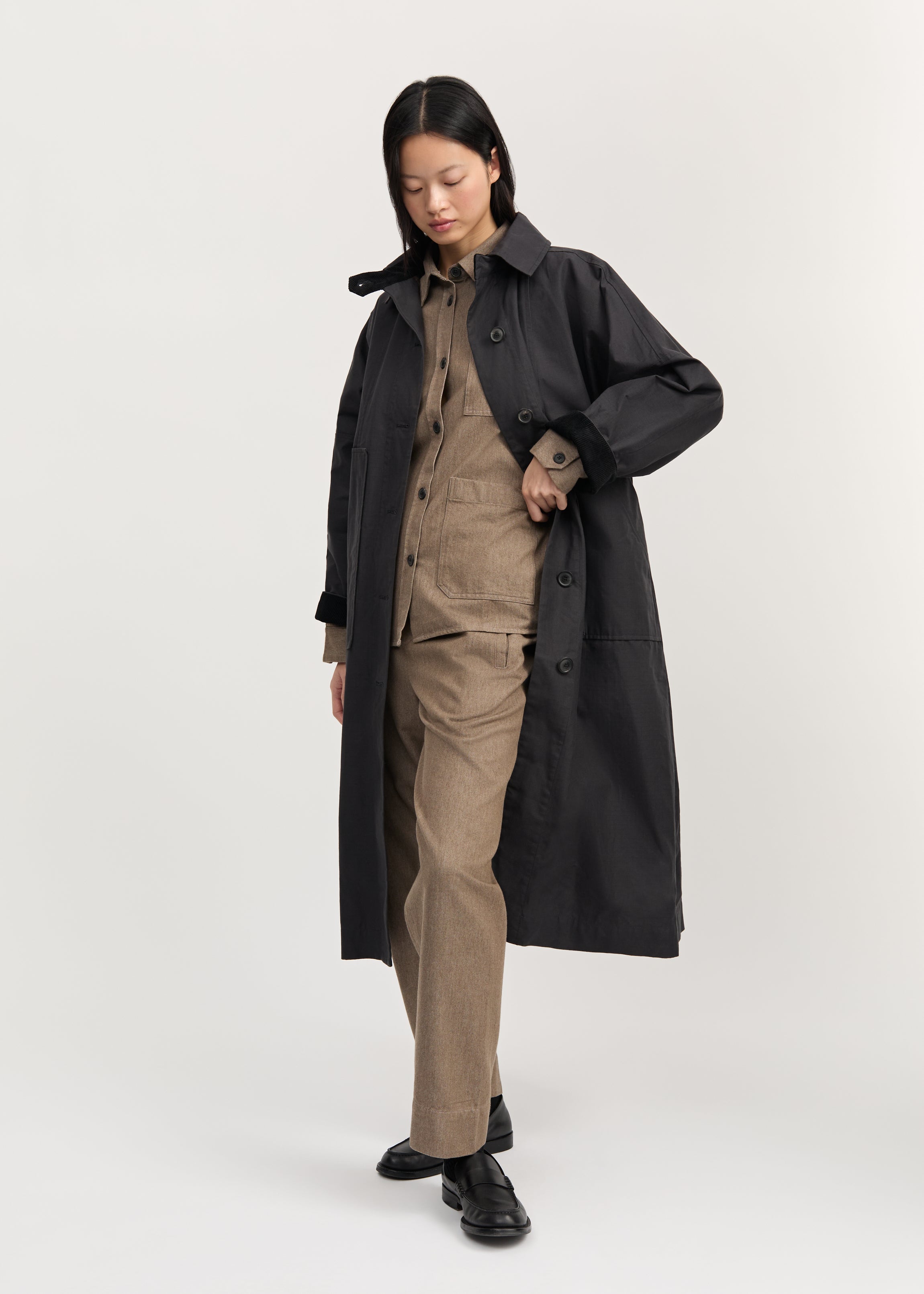 Jay coat ripstop – oilskin silkwax | Antracite Coat aiayu