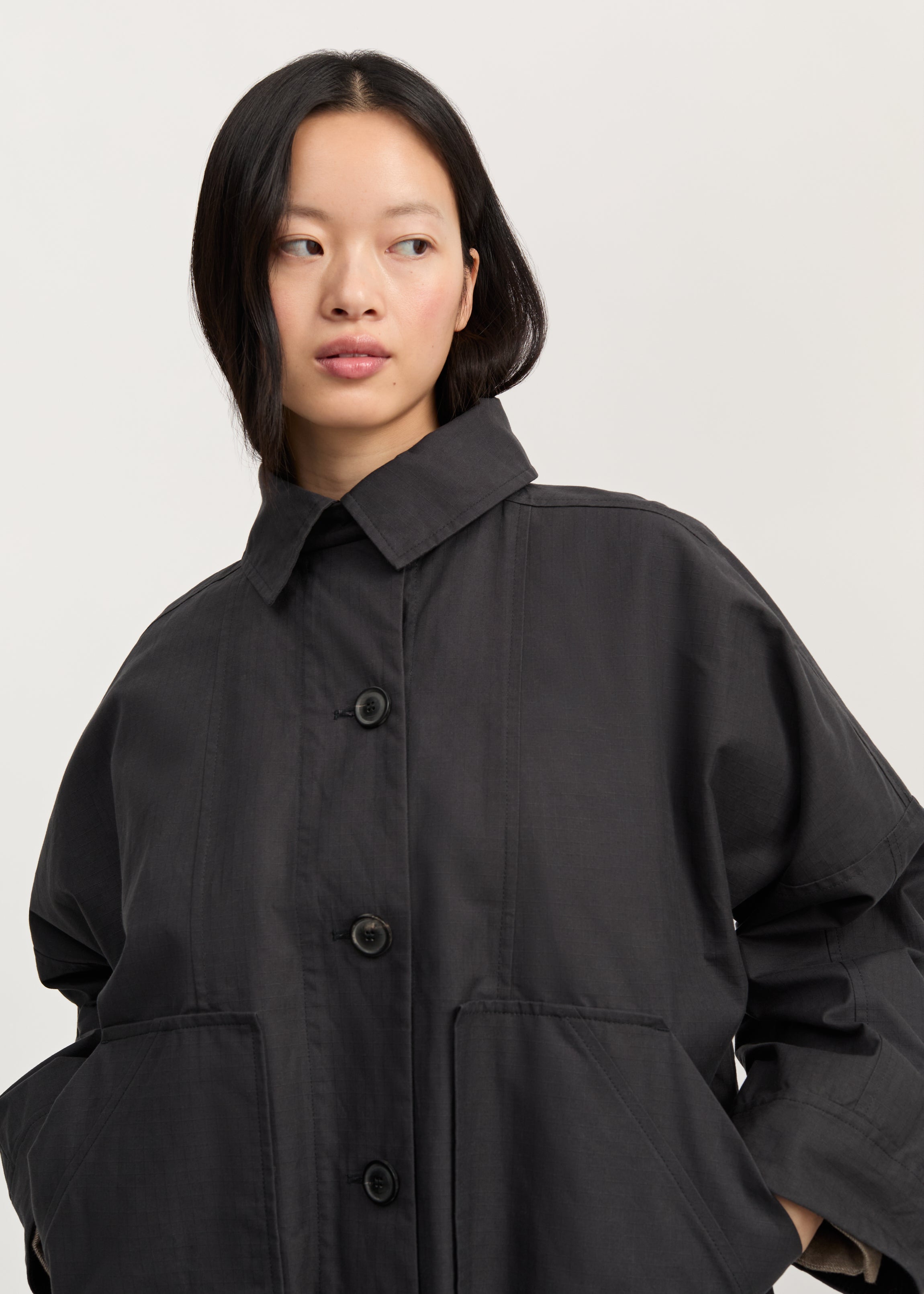 Jay coat ripstop – oilskin silkwax | Antracite Coat aiayu