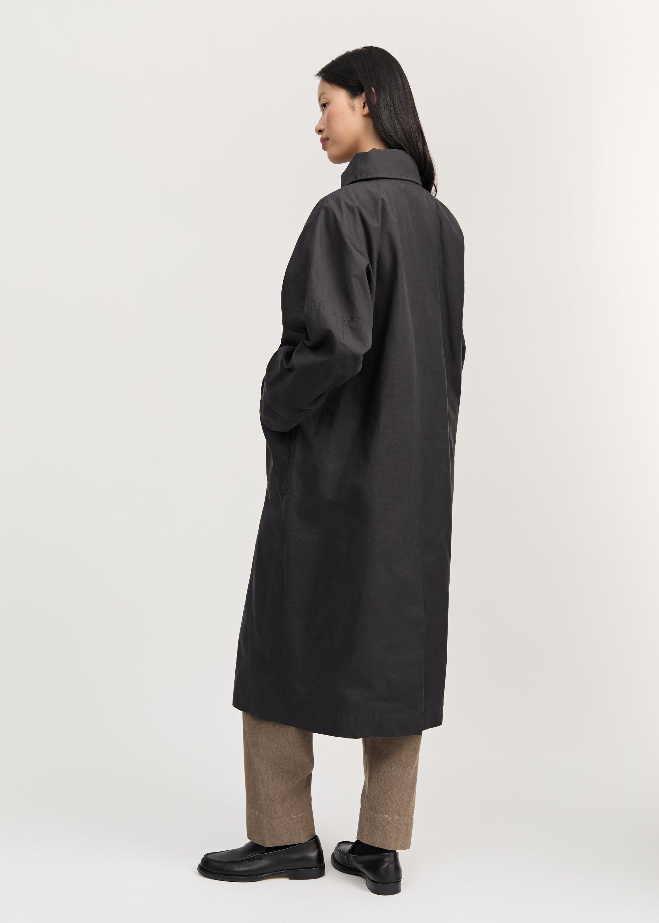 Jay coat ripstop – oilskin silkwax | Antracite Coat aiayu