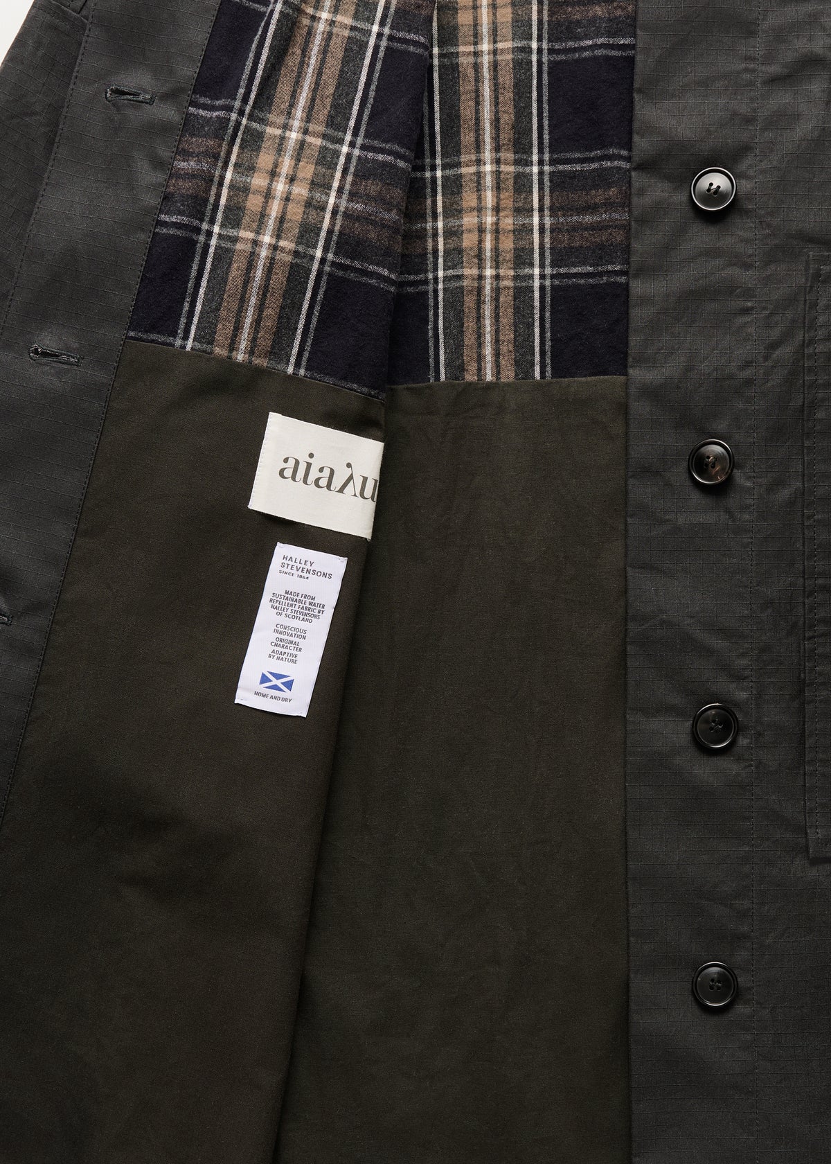 Jay coat ripstop – oilskin silkwax | Antracite Coat aiayu