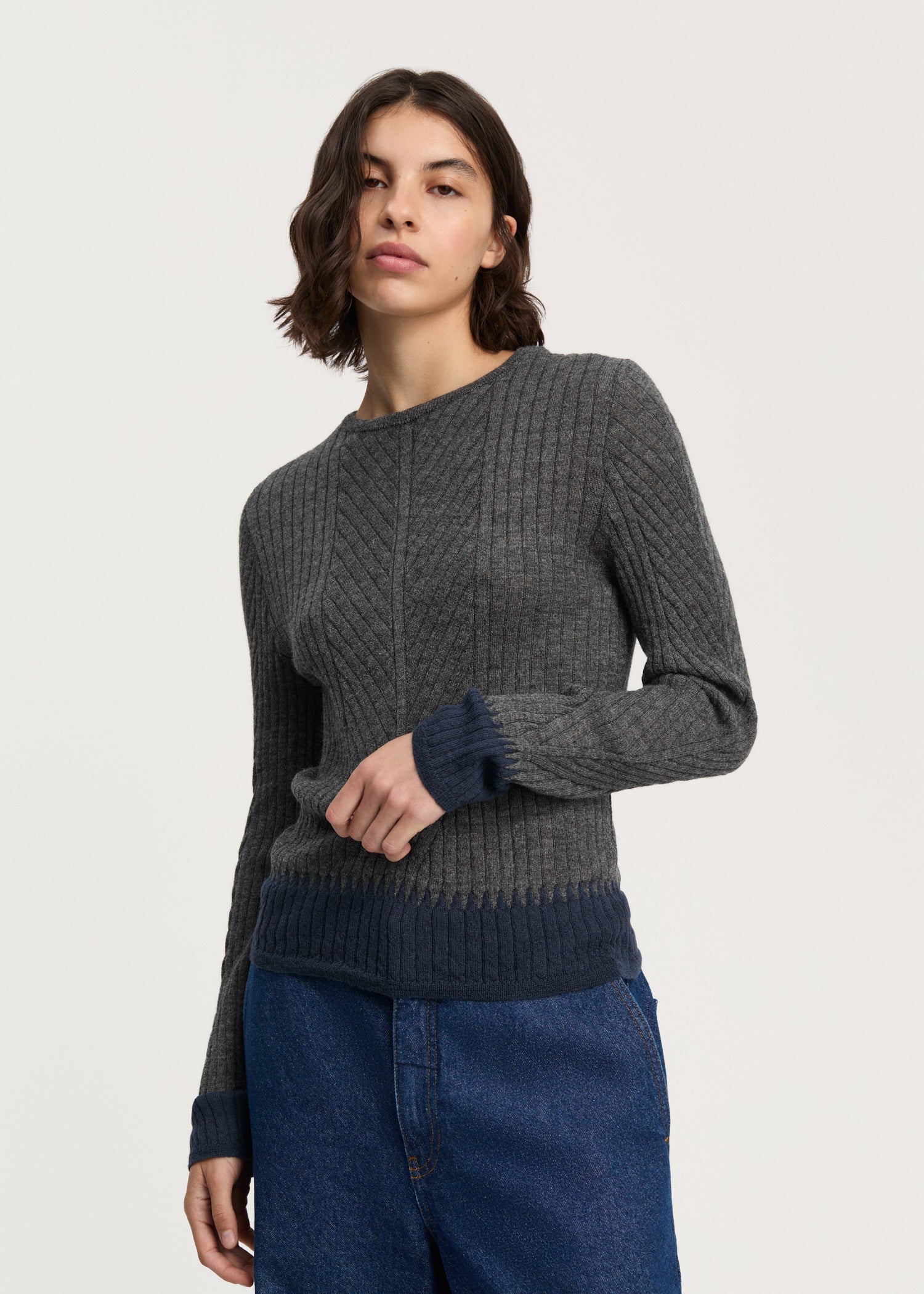 Jaya blouse – pure llama | Mix Stormy Sweater aiayu