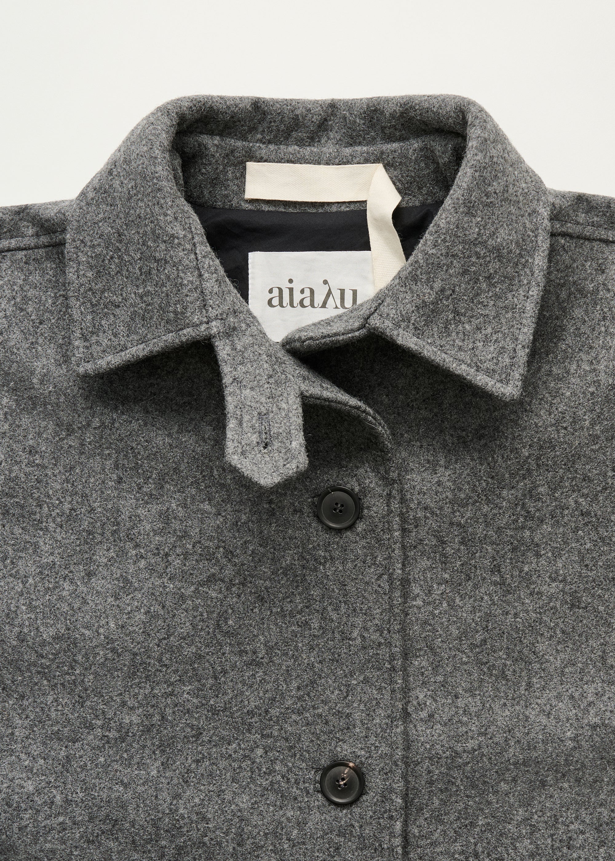 Jo coat loden | Pure grey Coat aiayu