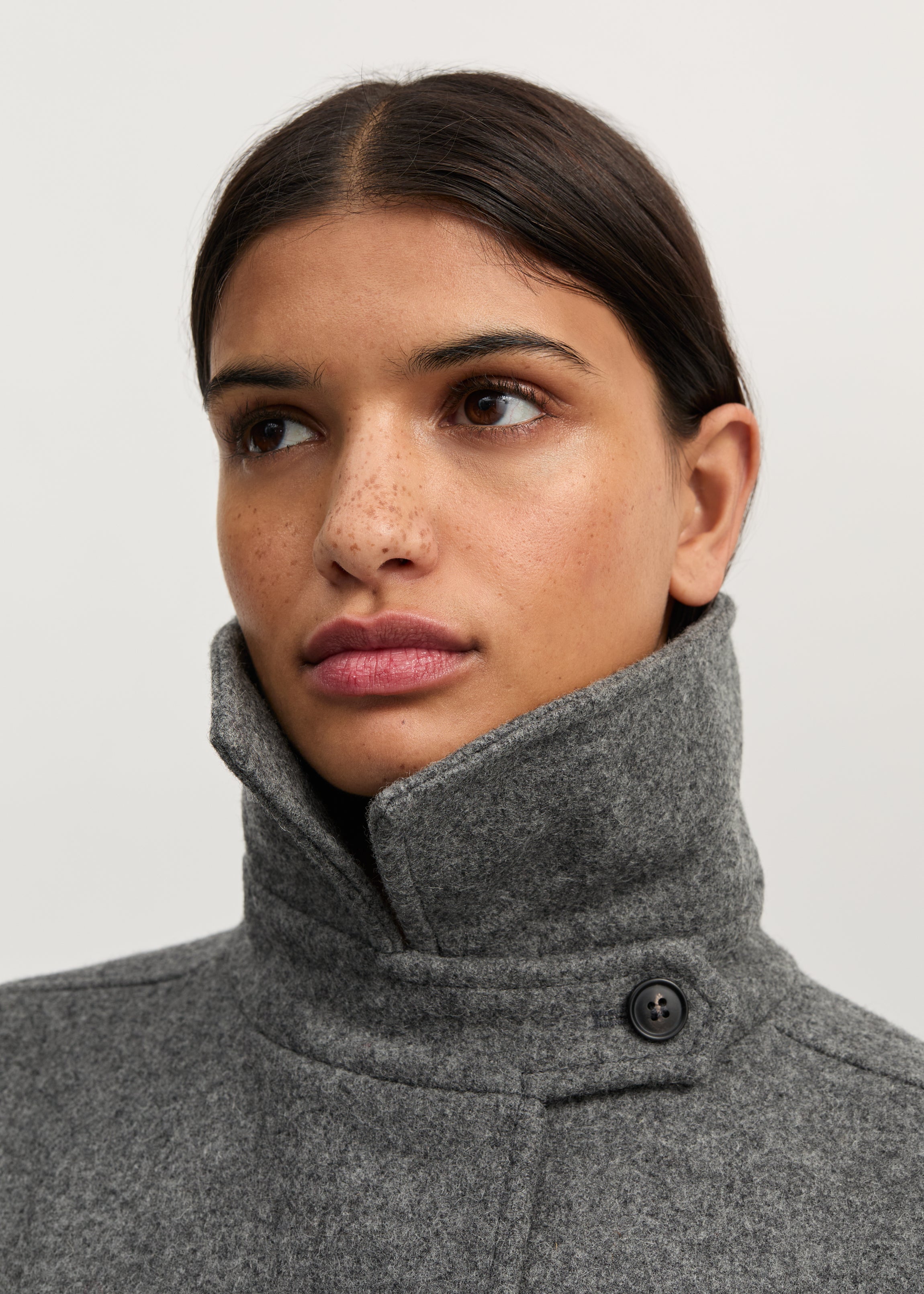 Jo coat loden | Pure grey Coat aiayu
