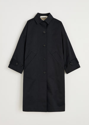 Jo coat twill | Black Navy Coat aiayu