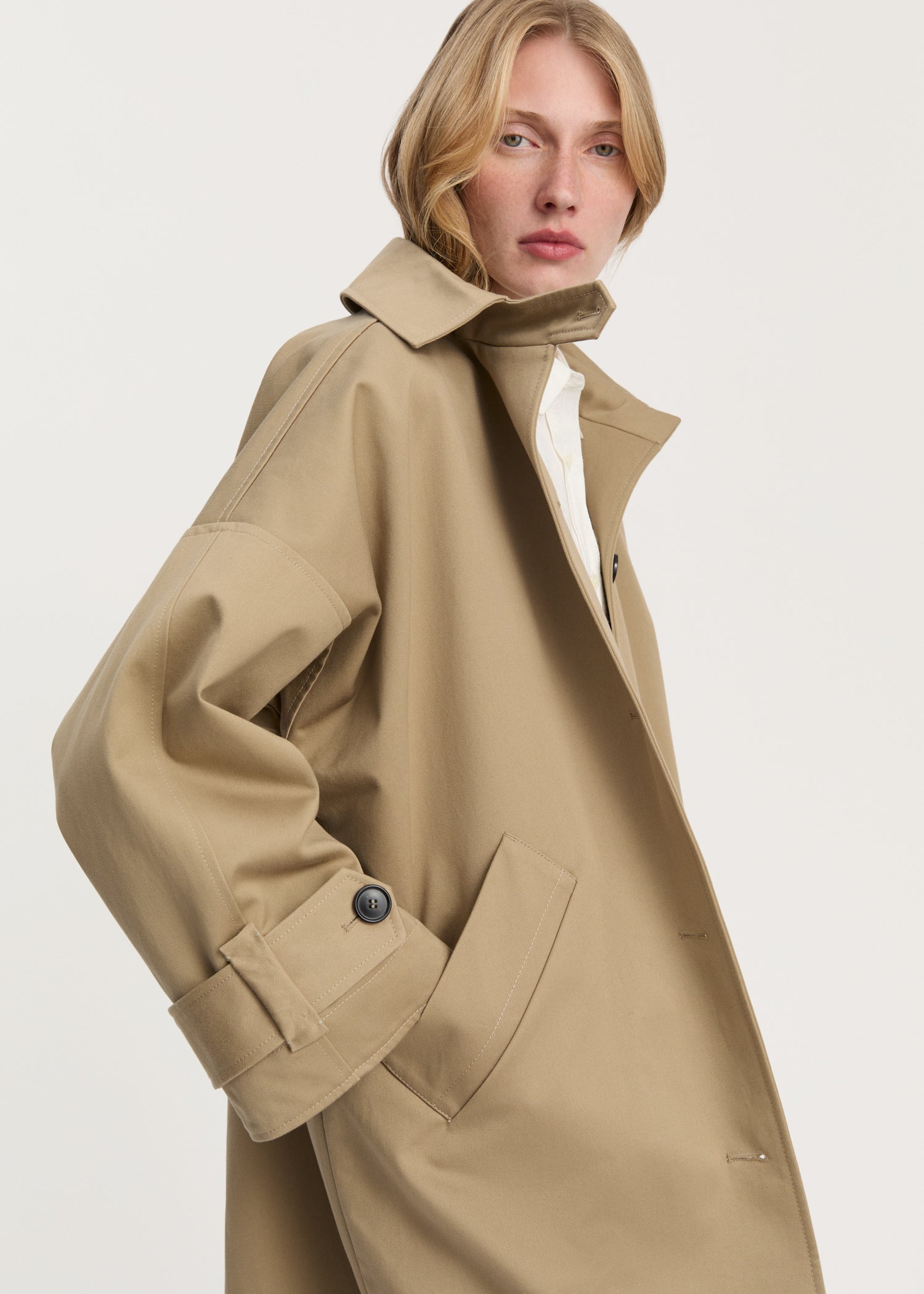 Jo coat twill | Classic Khaki Coat aiayu