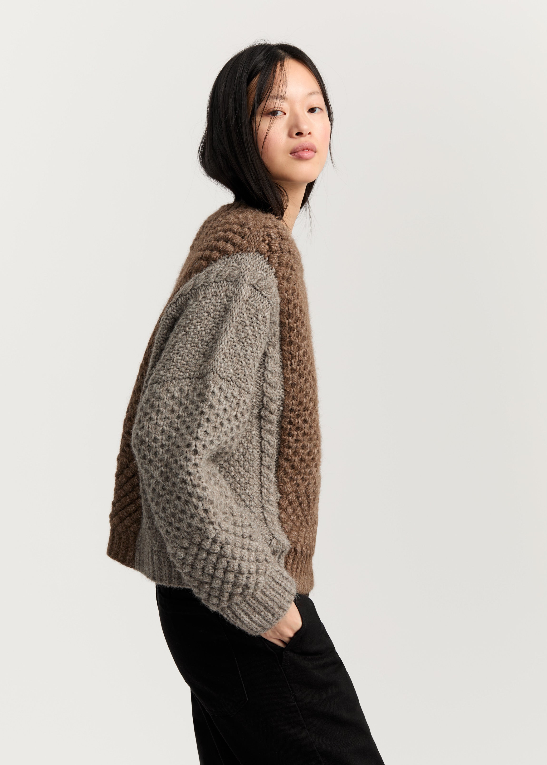 Justina sweater – pure llama | Mix Pure Grey Sweater aiayu