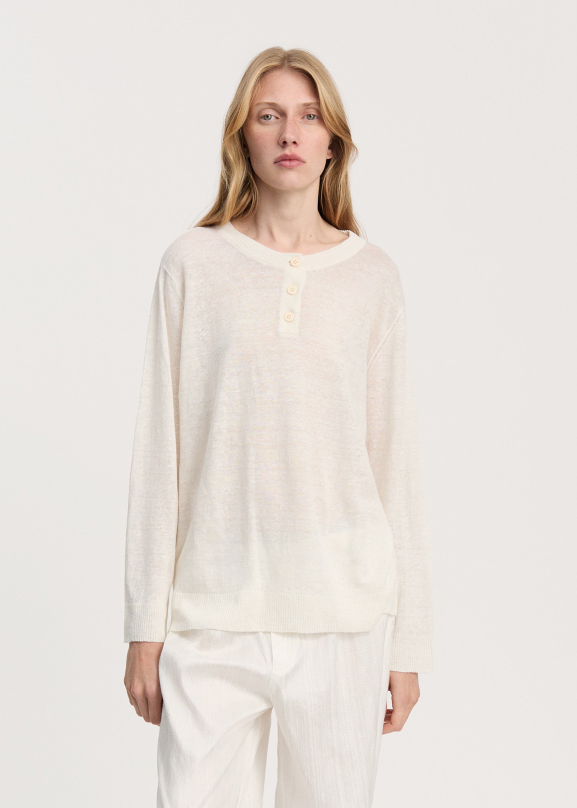 Kanika sweater – linen | Ecru Sweater aiayu