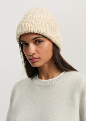 Koda beanie – highland wool | Pure ecru Hat aiayu