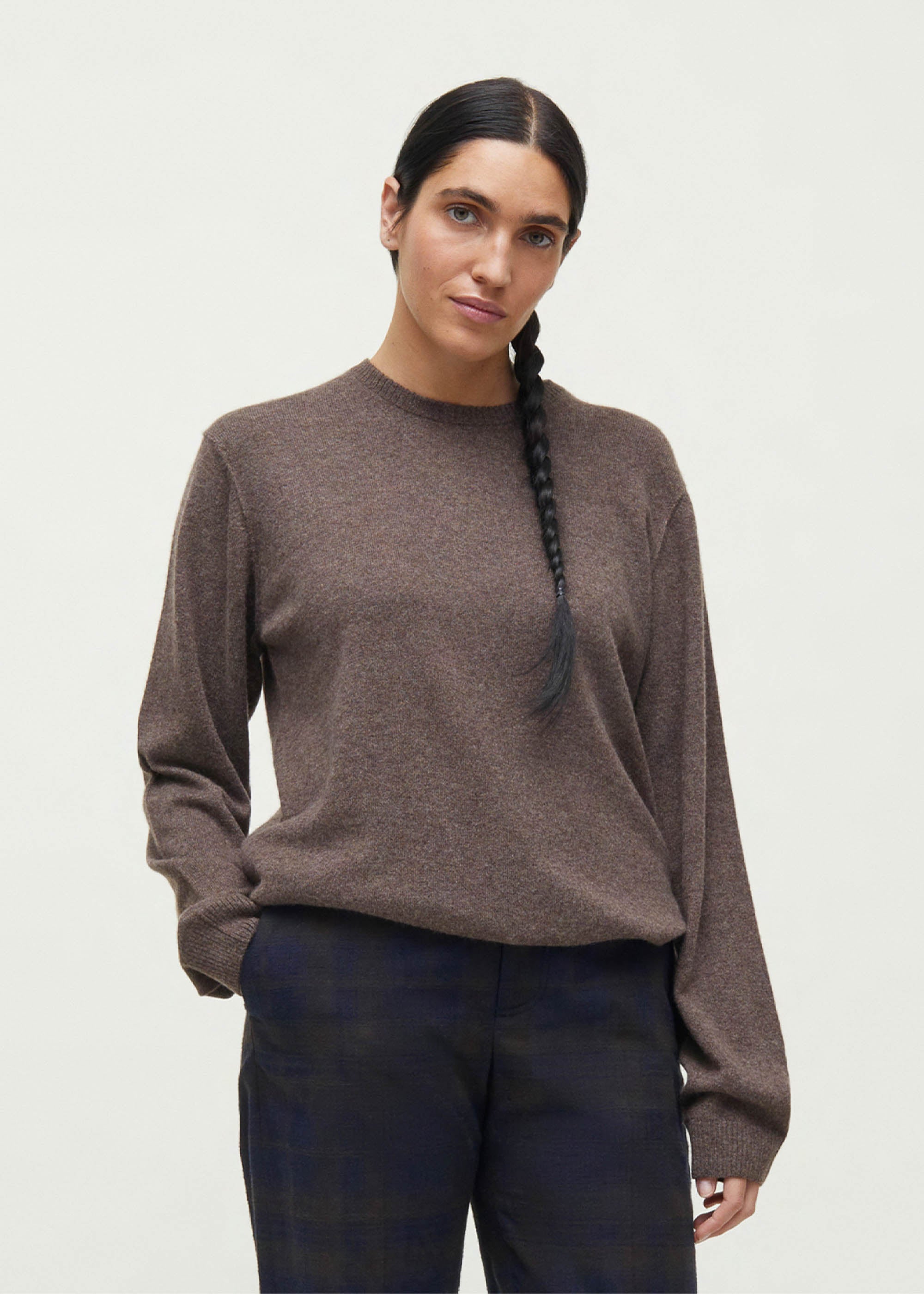 Leonardo cashmere sweater | Pure Dark Brown