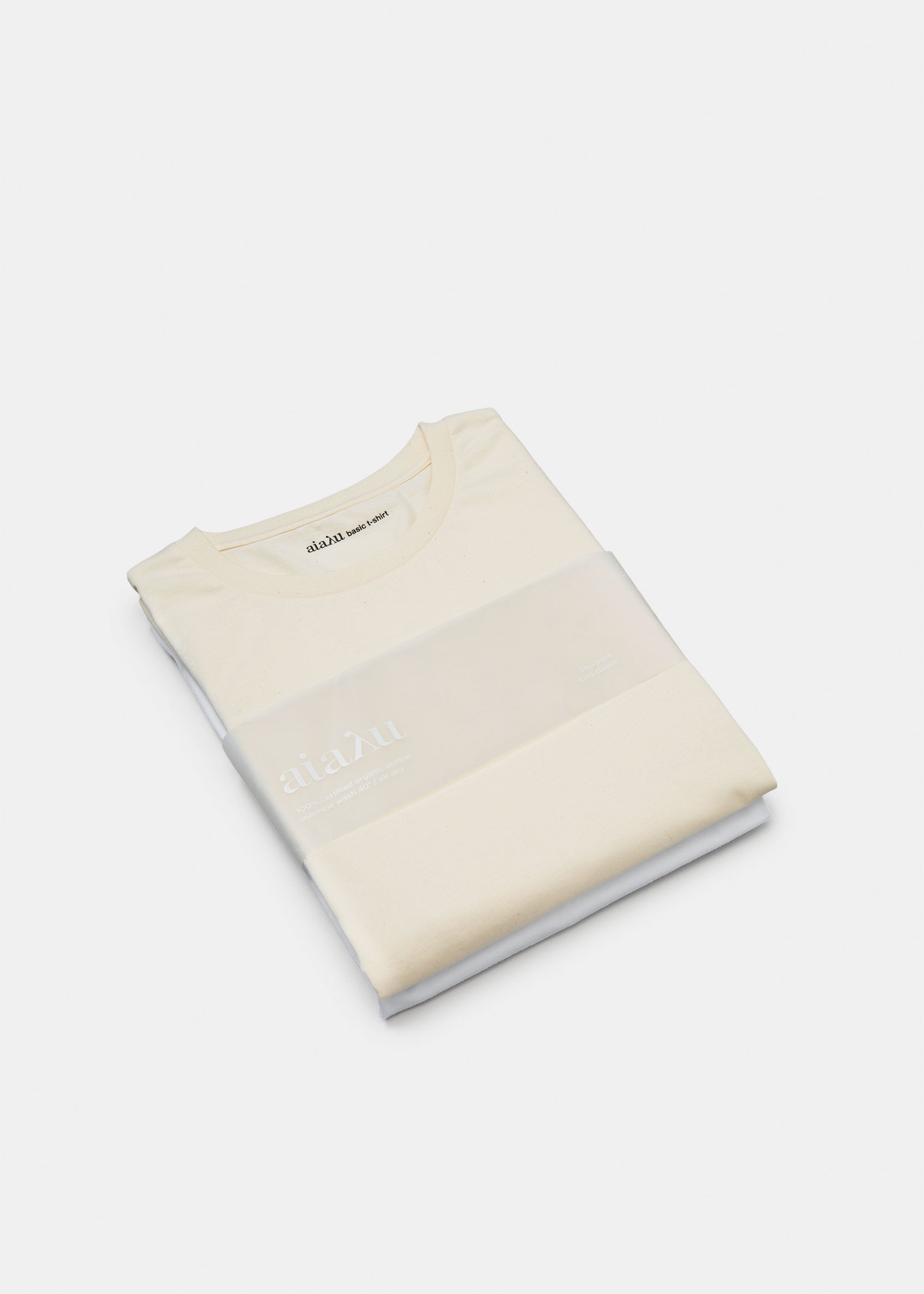 Long sleeve tee (two pack)  | White & Undyed