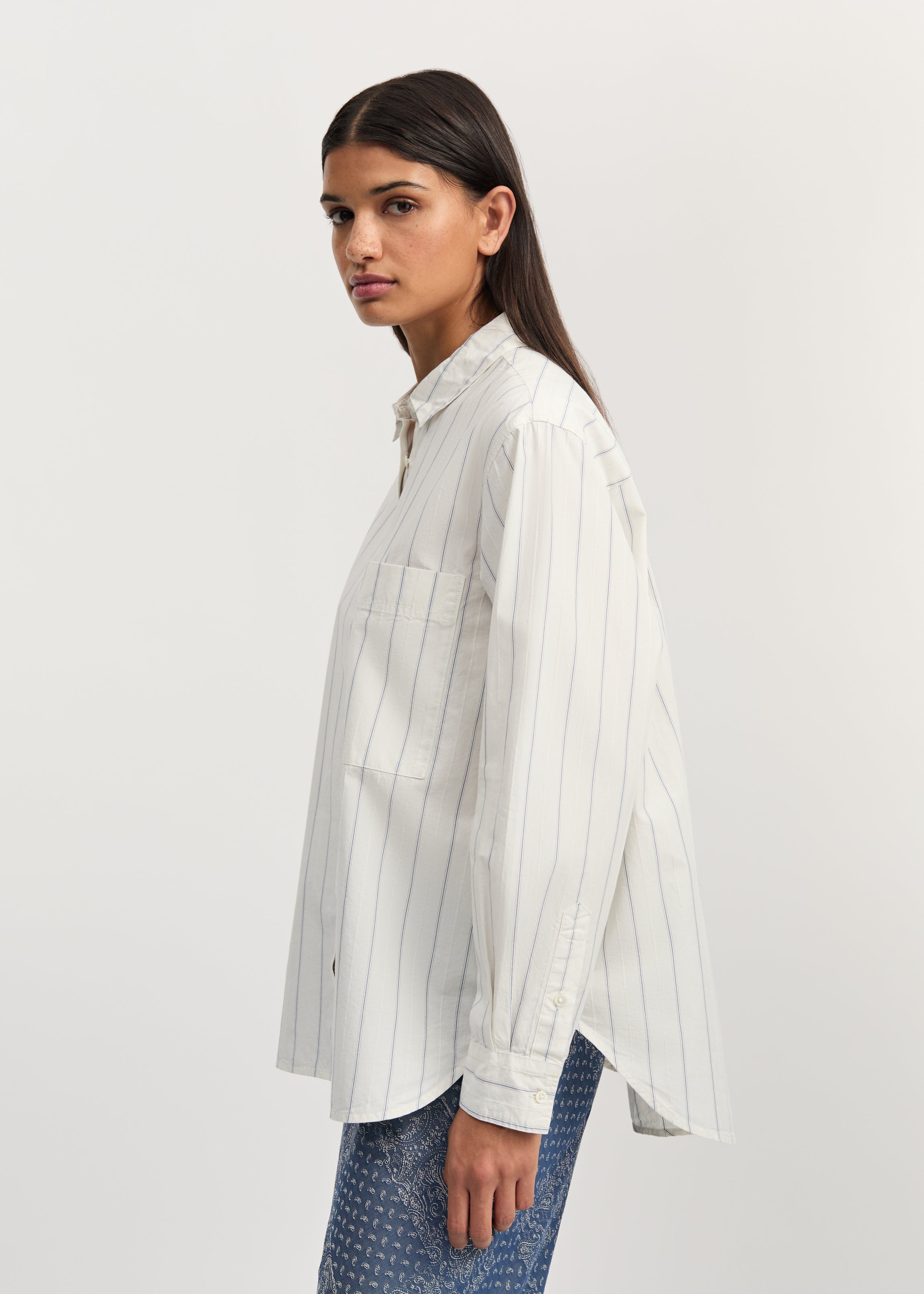 Lynette shirt champetra | Mix French Blue Shirt Woven aiayu