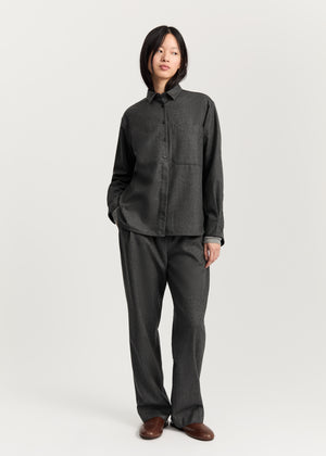 Lynette shirt – fine wool | Dark Grey Shirt Woven aiayu
