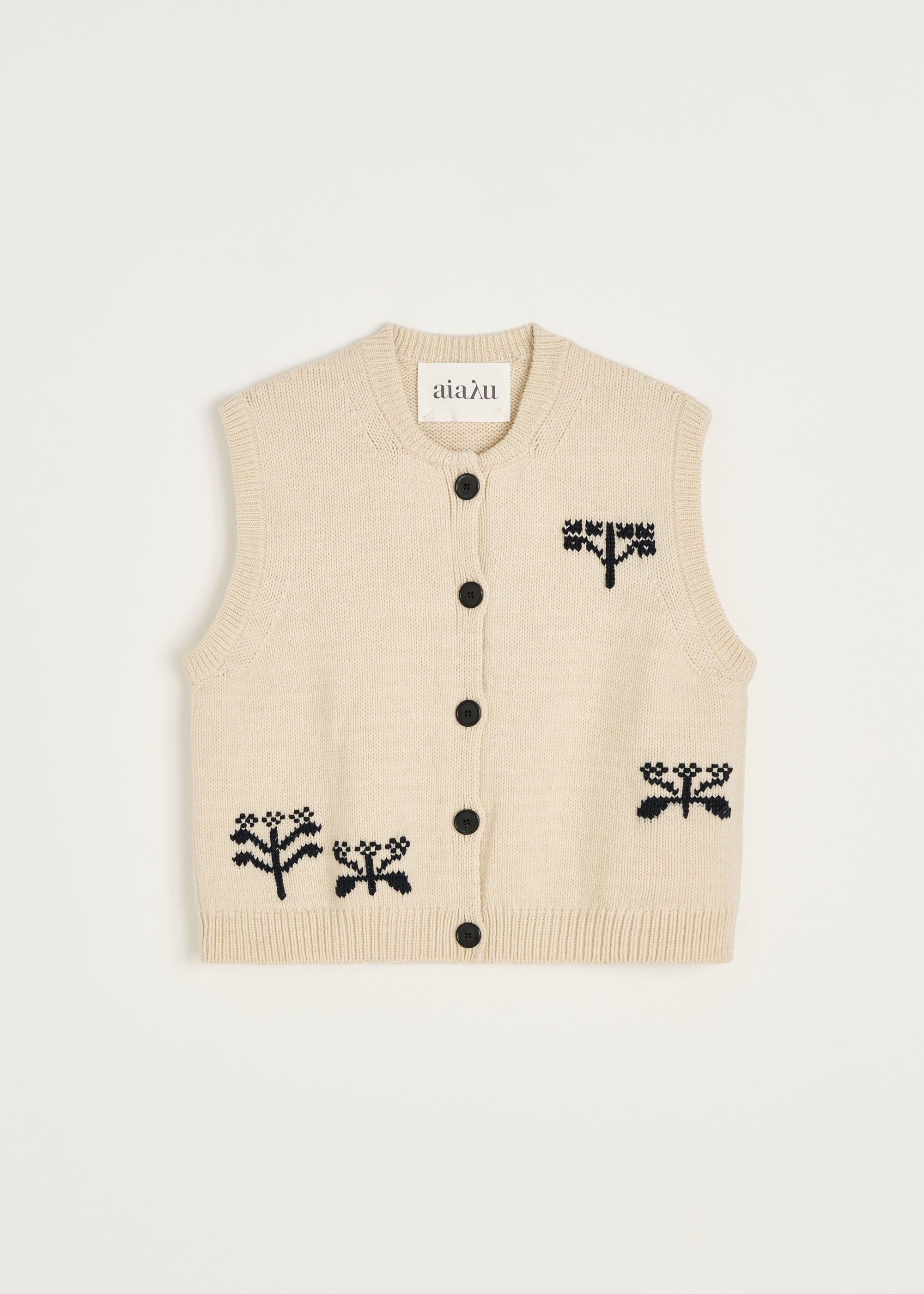 Macha vest – highland wool | Mix pure ecru Vest aiayu