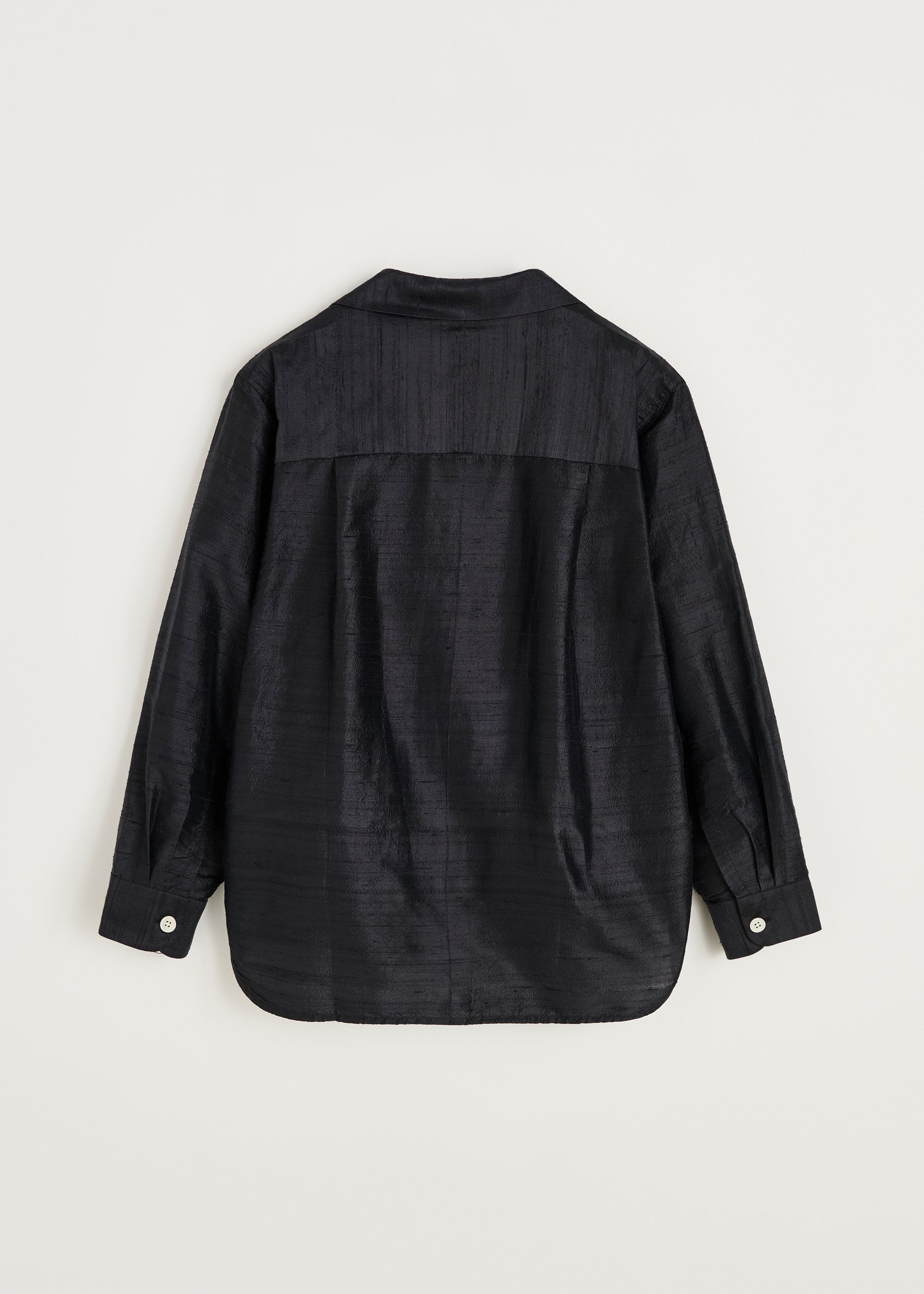 Makya shirt silk | Black navy Shirt Woven aiayu