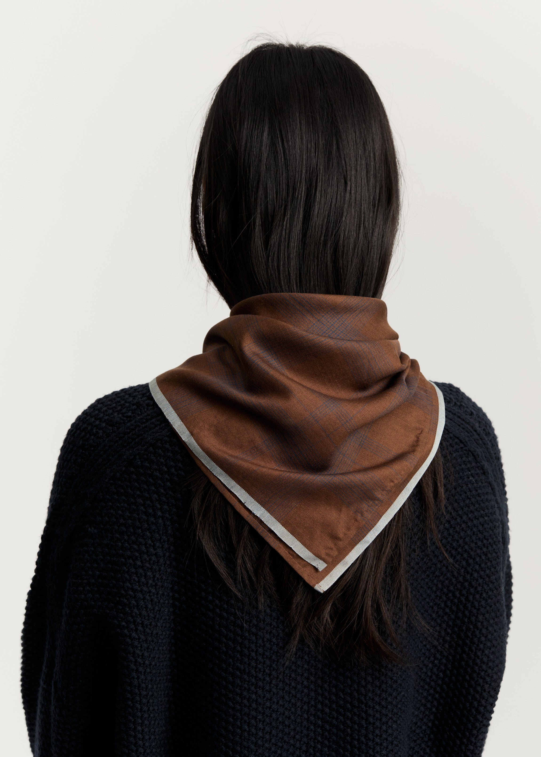 Malila scarf – pure silk | Mix Chocolate Scarf aiayu