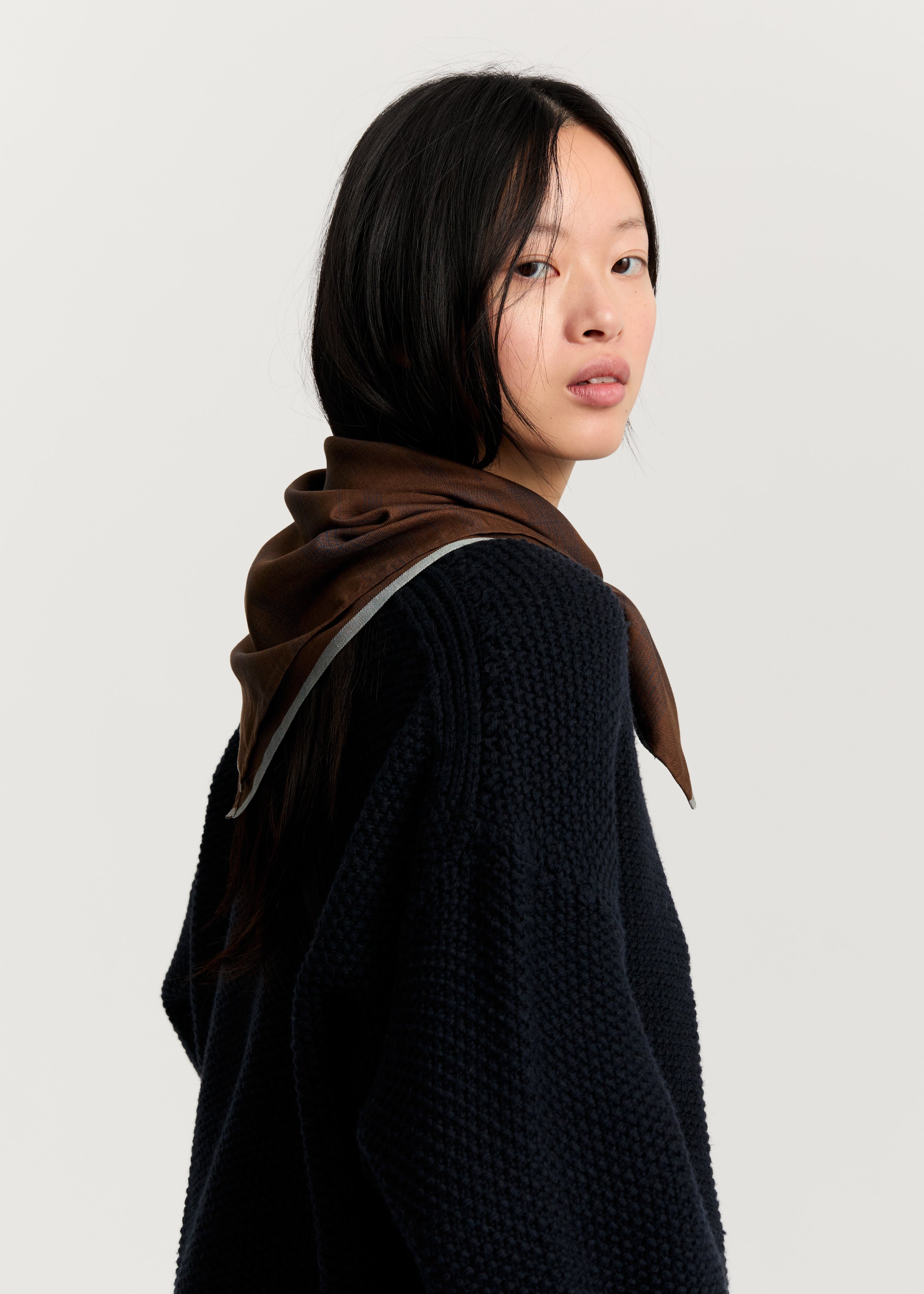 Malila scarf – pure silk | Mix Chocolate Scarf aiayu