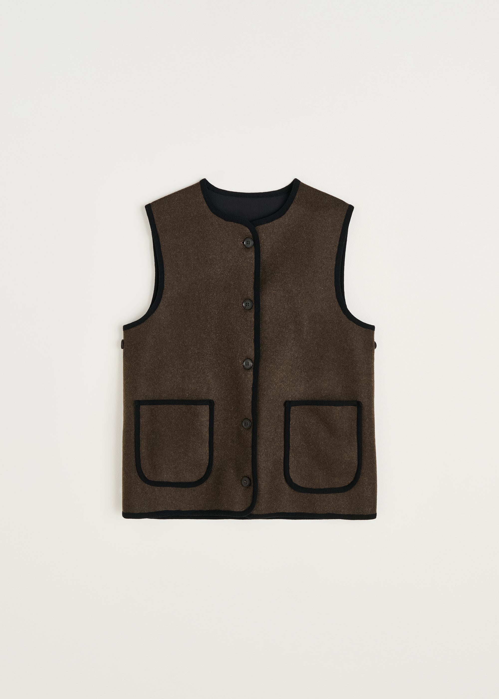 Meha vest – loden | Pure dark brown Vest aiayu
