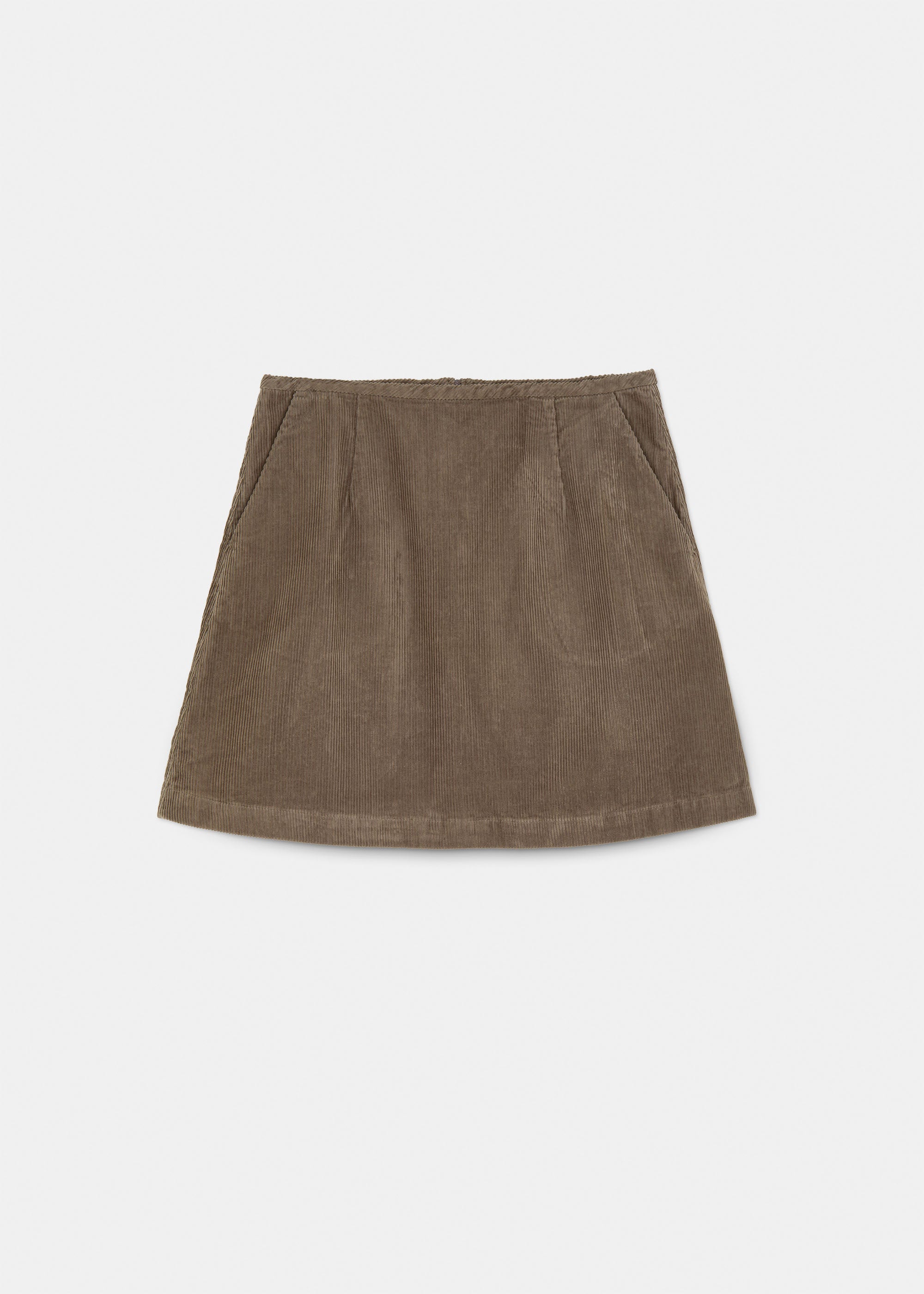 Mini skirt corduroy | Brown Khaki