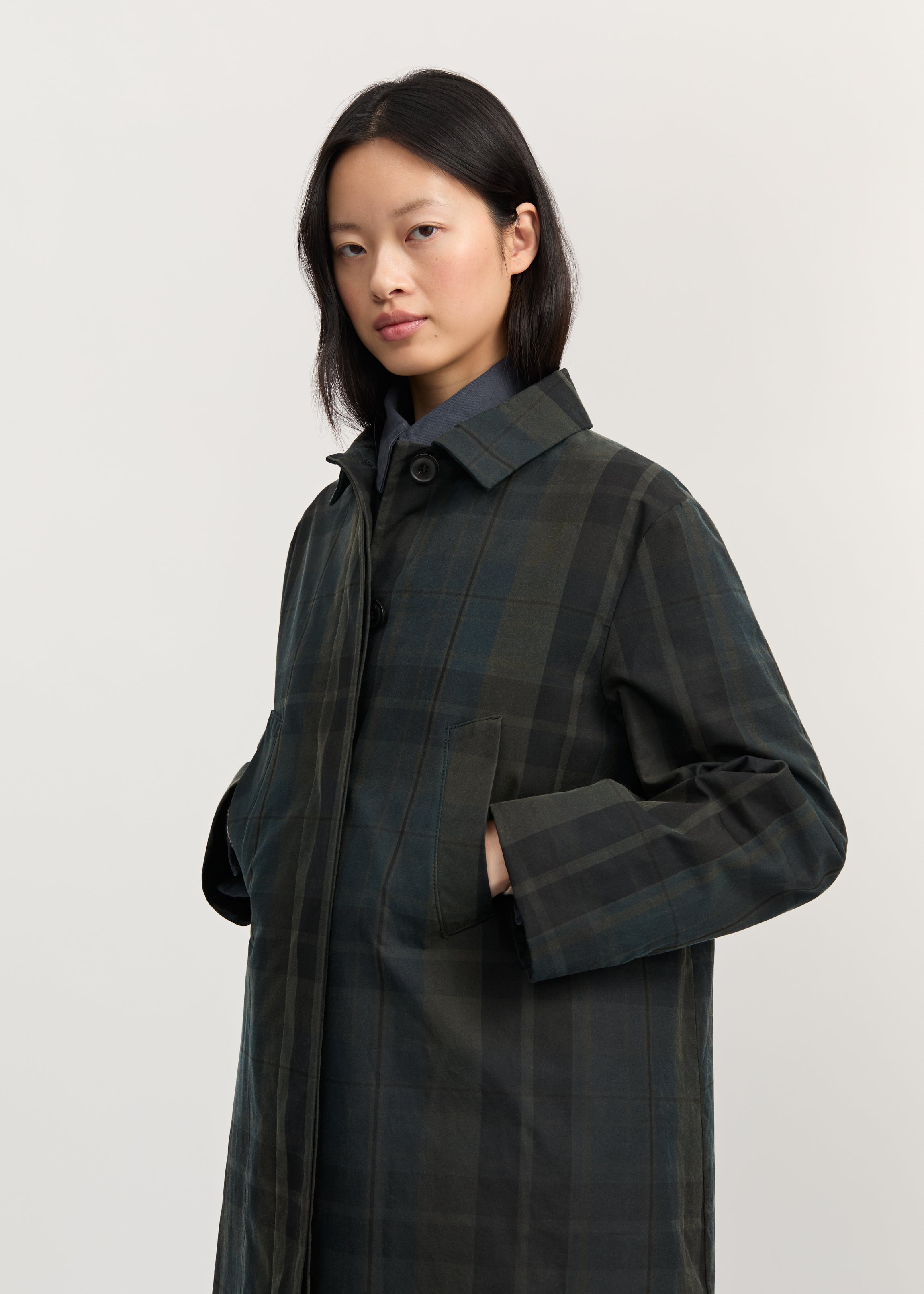 Noor coat check – oilskin silkwax | Foxleigh Coat aiayu