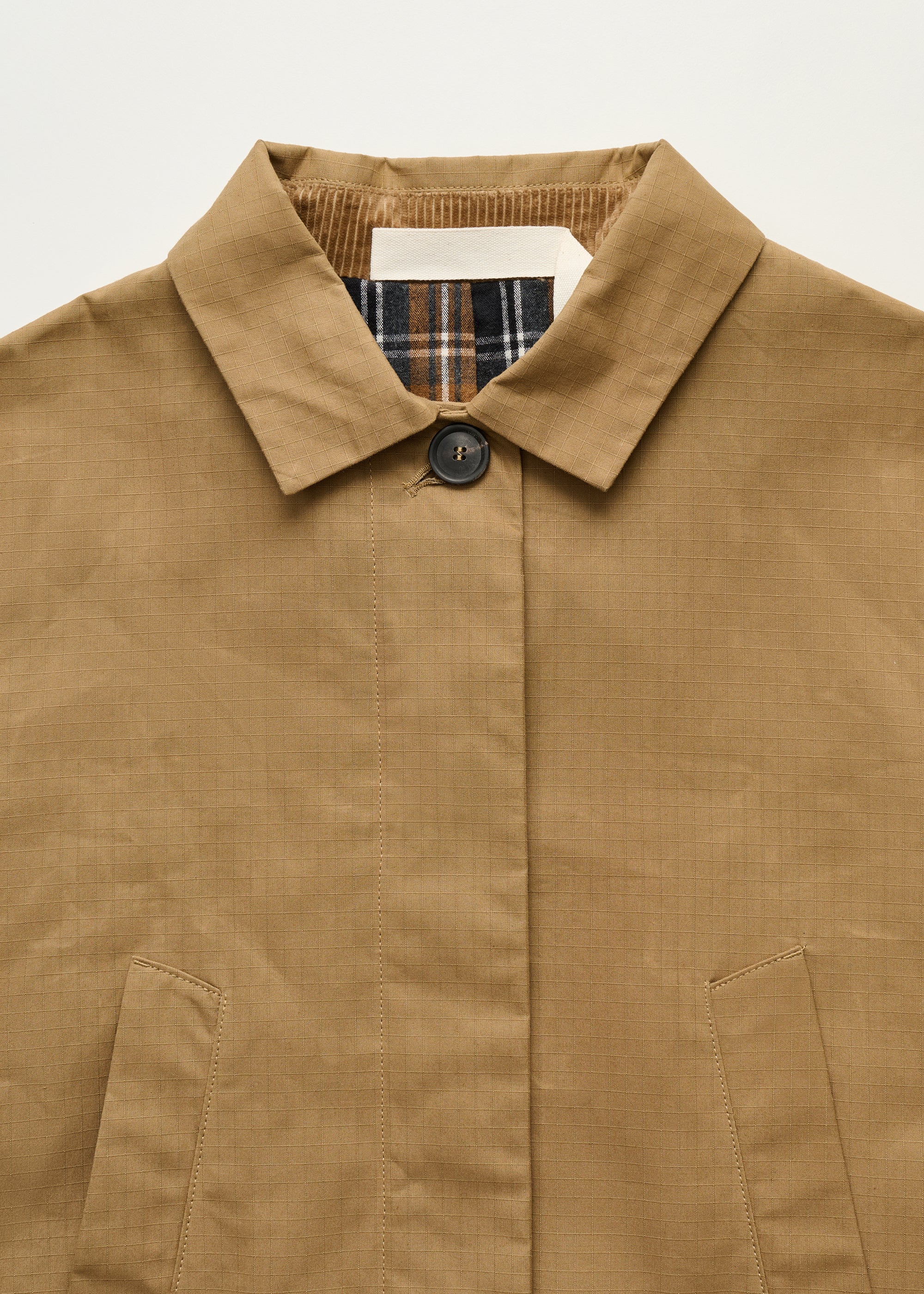 Noor coat ripstop – oilskin hybrid | Warm Khaki Coat aiayu