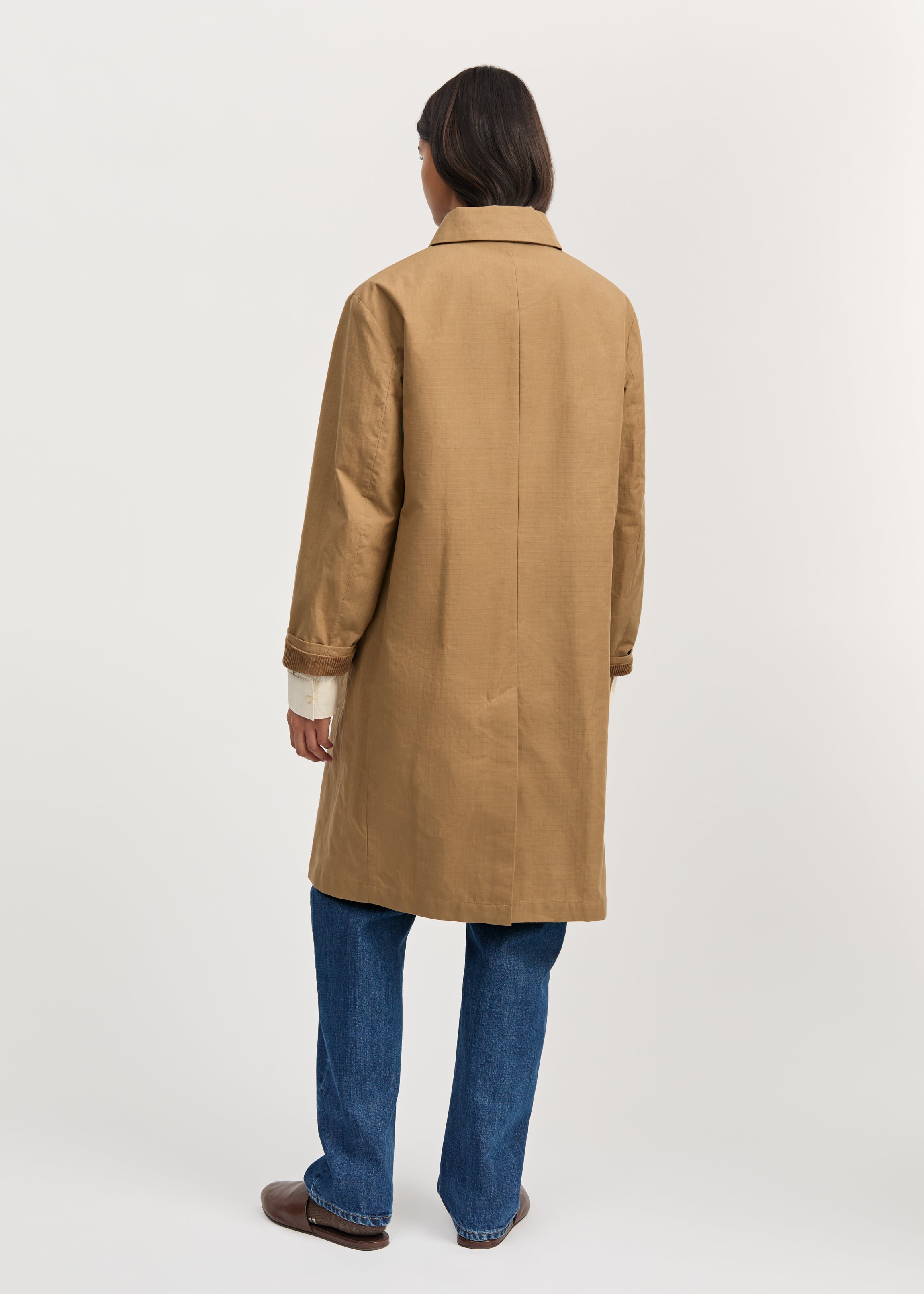 Noor coat ripstop – oilskin hybrid | Warm Khaki Coat aiayu