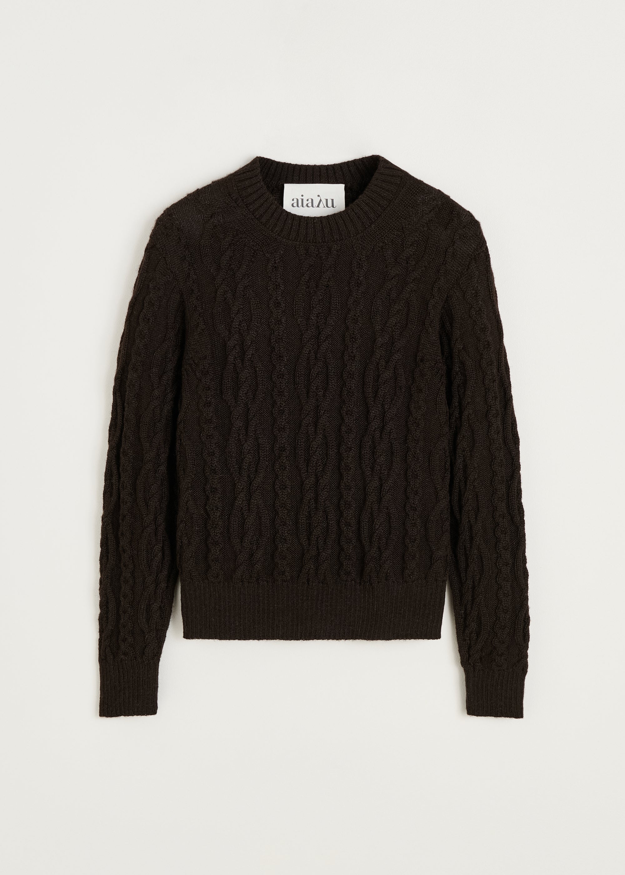 Orenda sweater – llama | Pure Dark Brown Sweater aiayu