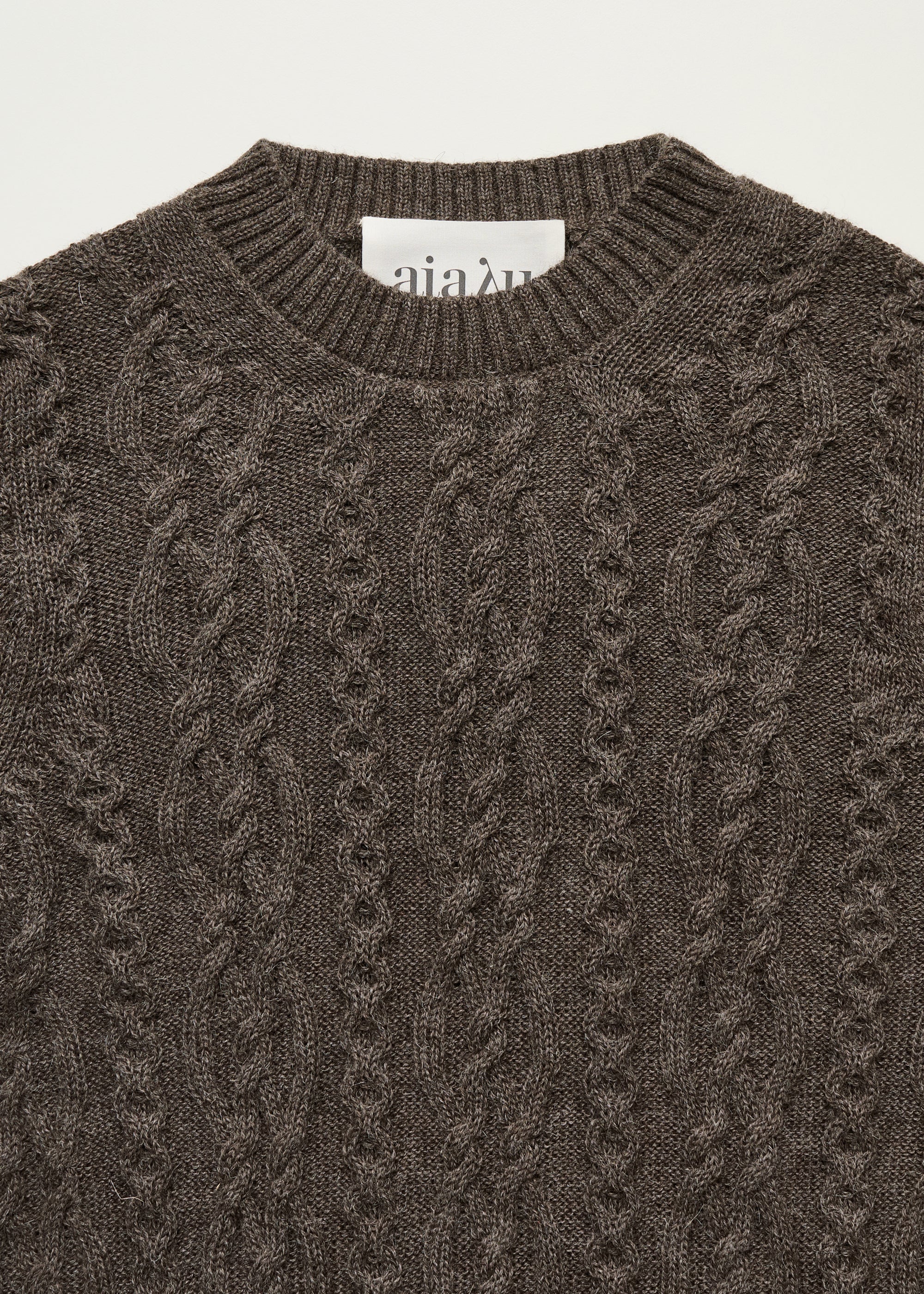 Orenda sweater – llama | Pure Smokey Brown Sweater aiayu