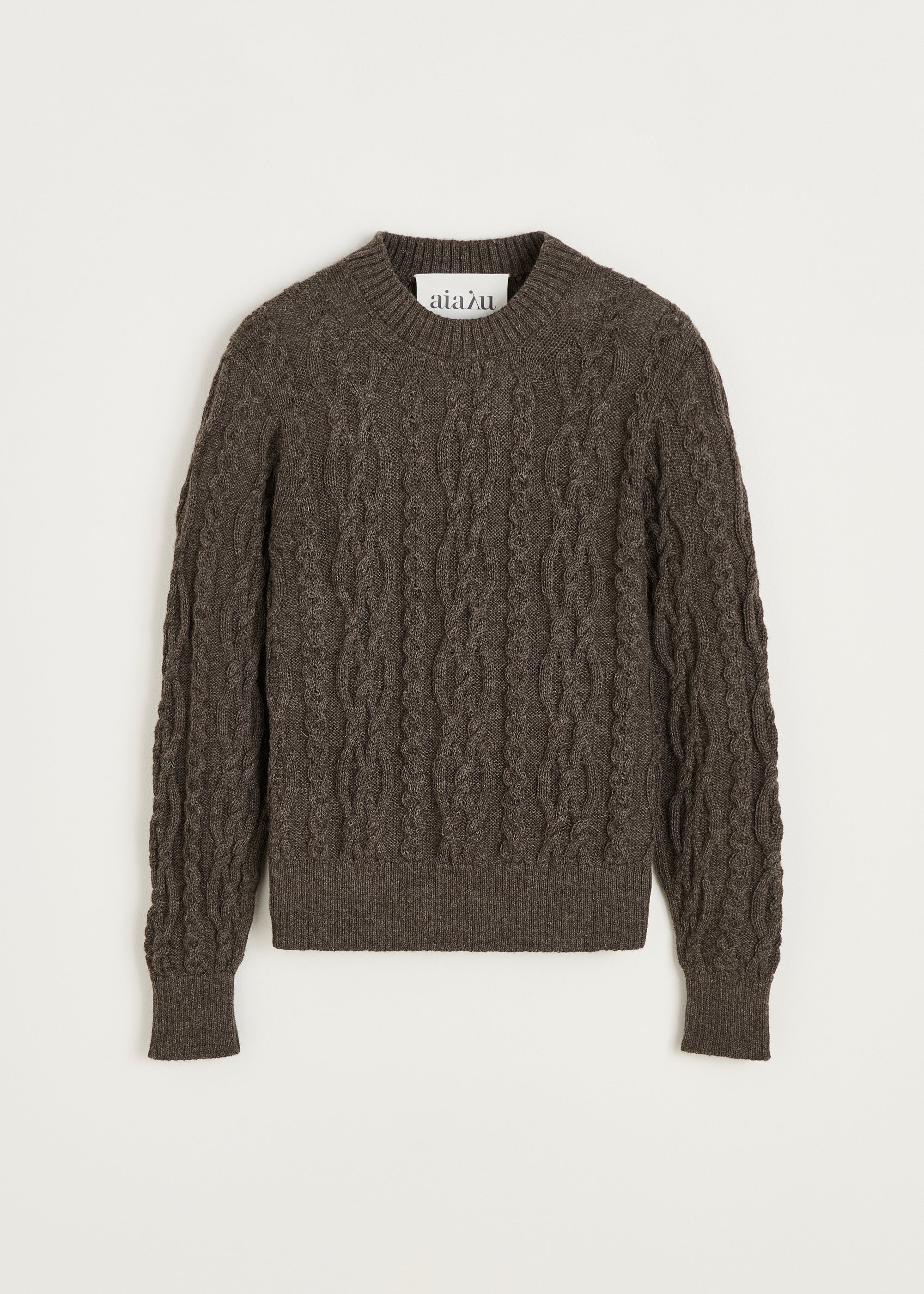 Orenda sweater – llama | Pure Smokey Brown Sweater aiayu