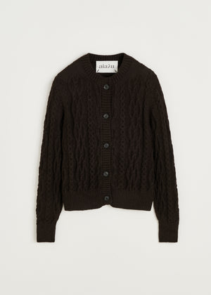 Pala cardigan – llama | Pure Dark Brown Cardigan aiayu