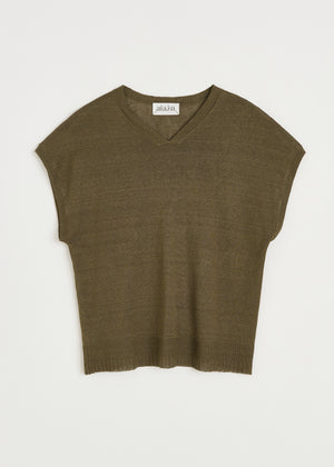 Priti vest – linen | Green Wood Vest aiayu