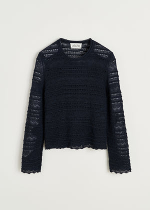 Ramon blouse – pure llama | Black Navy Sweater aiayu