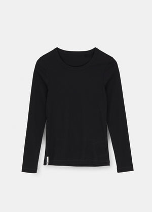 Rib long sleeve tee | Black