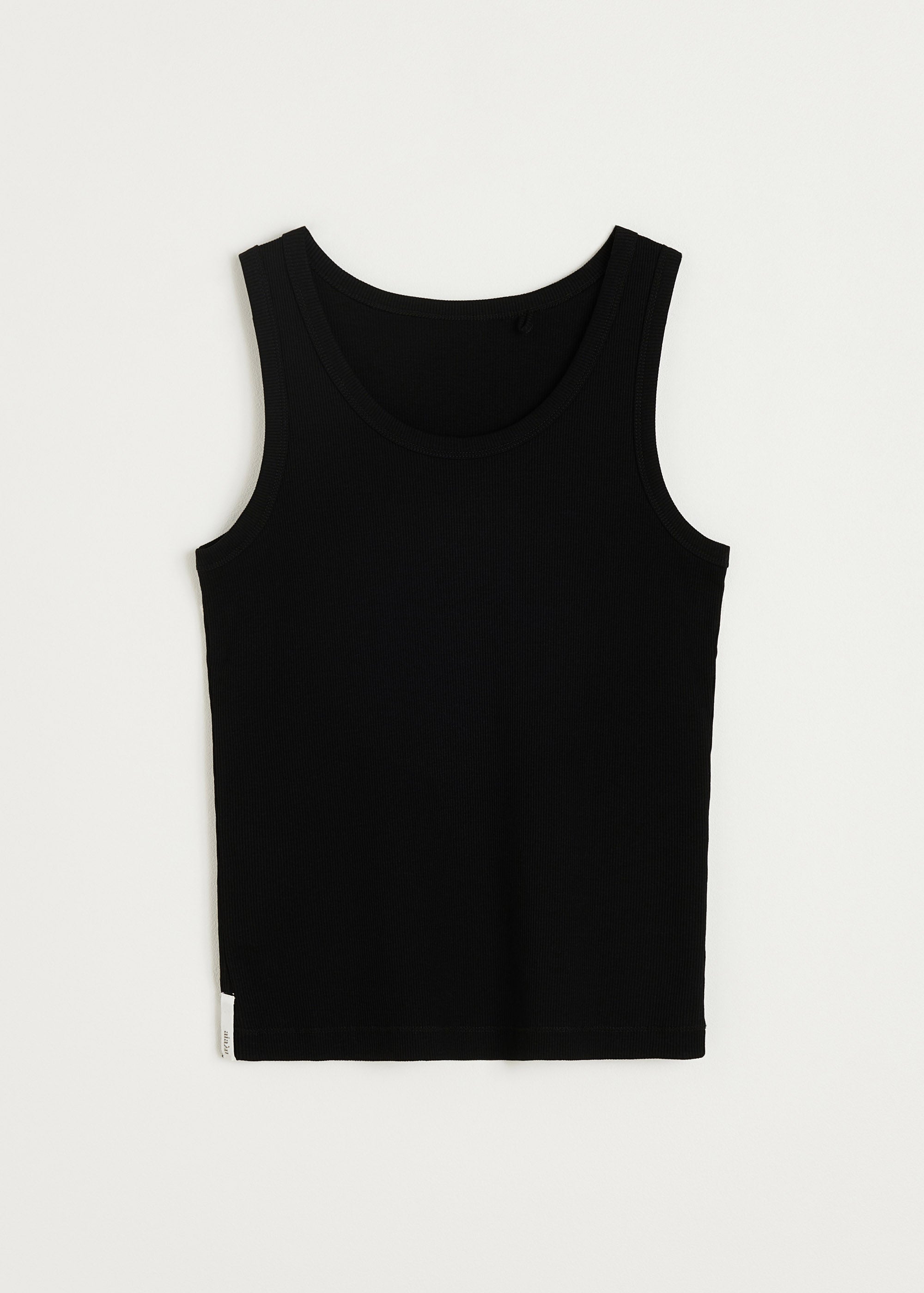 Rib tank top | Black