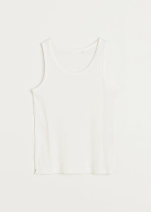 Rib tank top | Off White Top aiayu