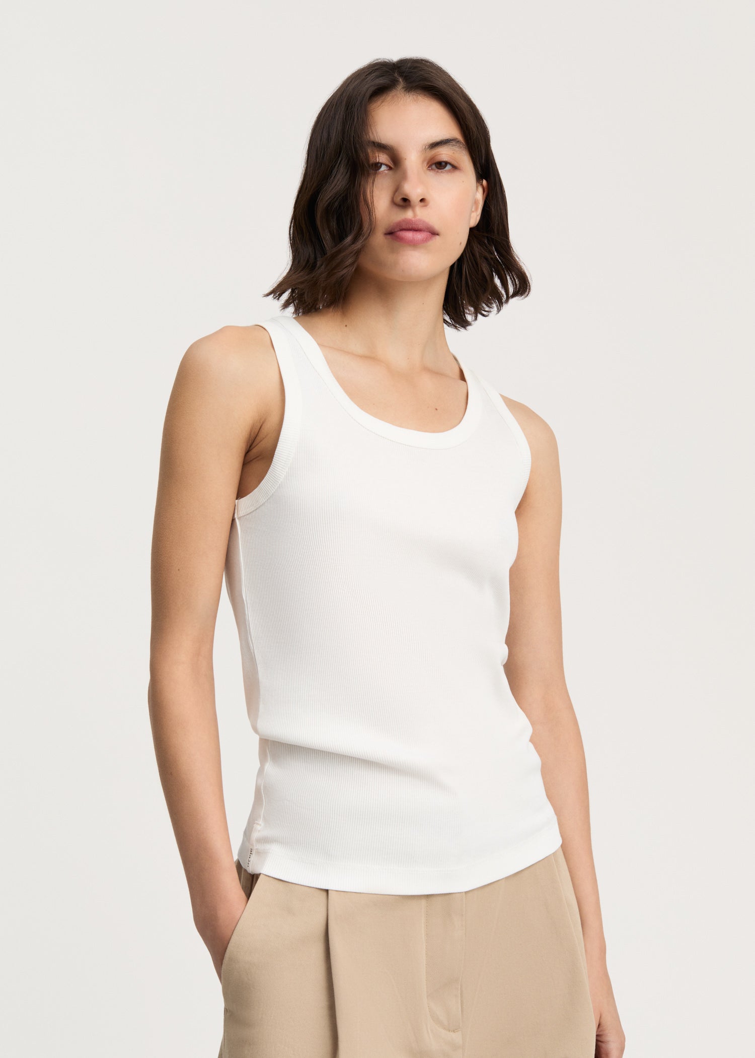 Rib tank top | Off White