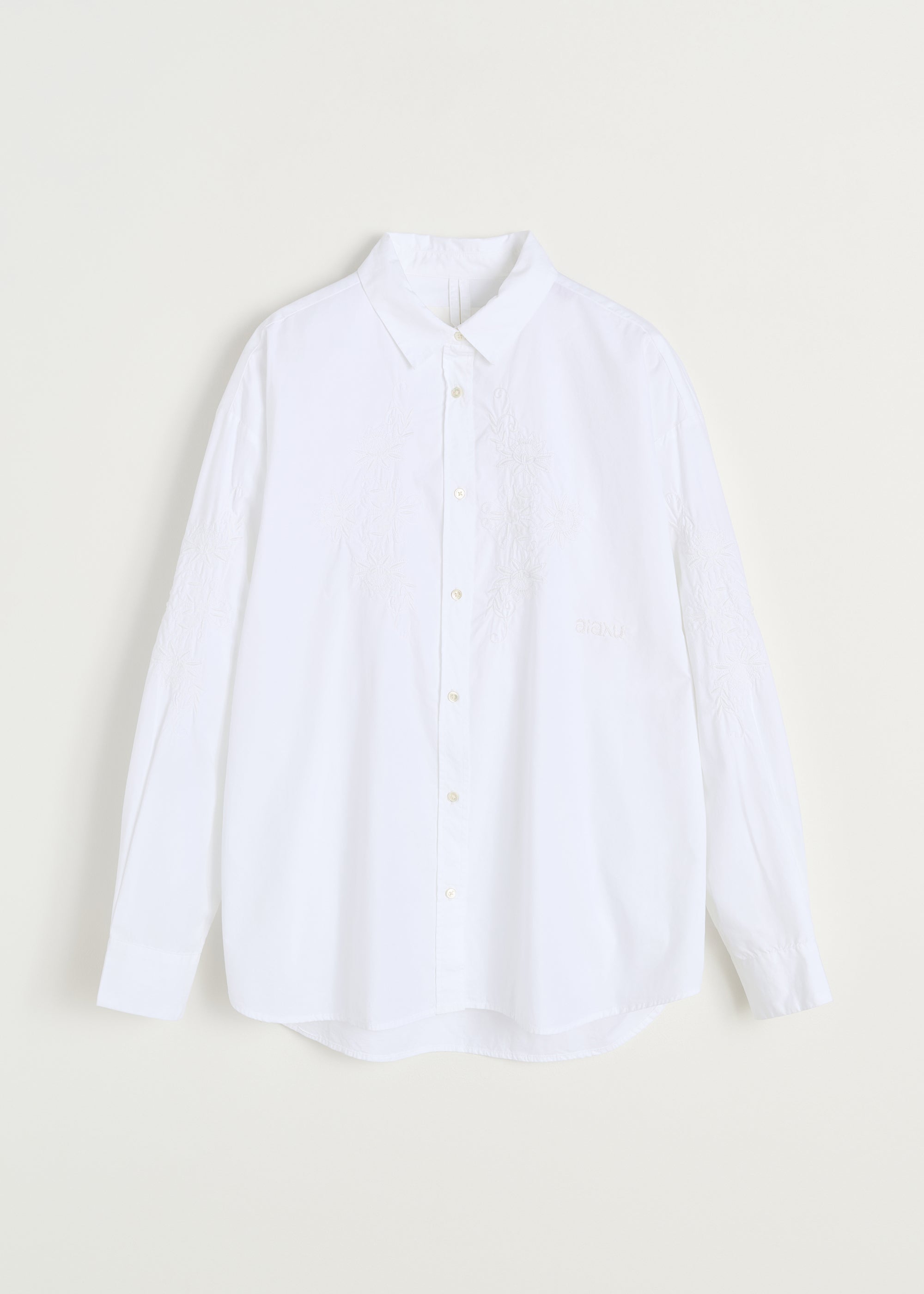 Shirt embroidery | White