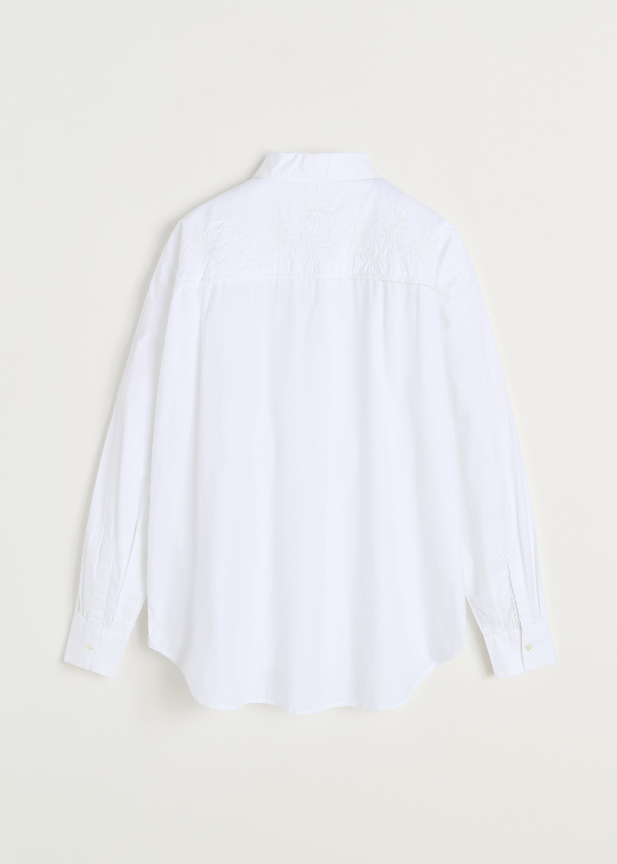 Shirt embroidery | White