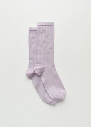Silk rib socks | Pale Lilac Socks aiayu