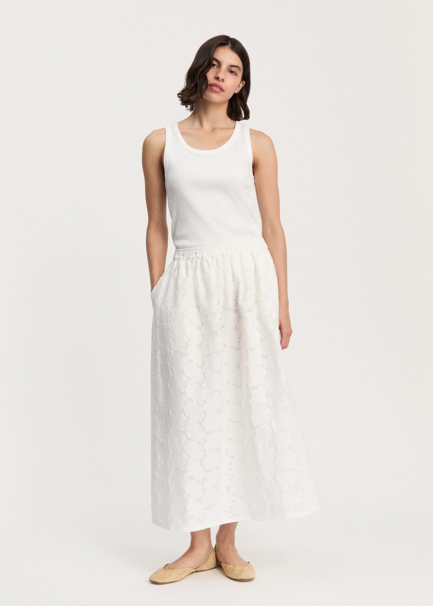 Skirt laceflower | White Skirt aiayu