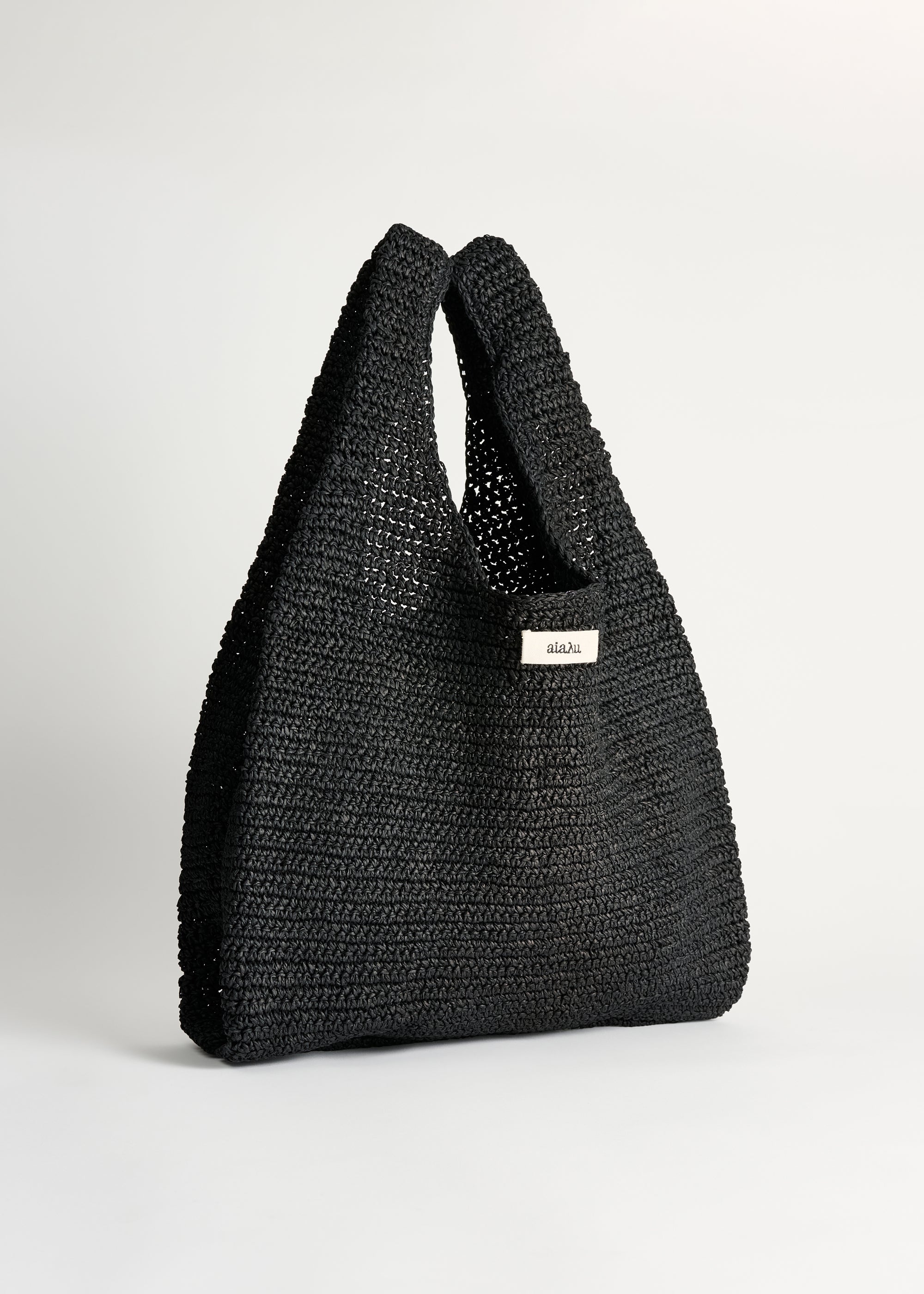 Sophia straw bag medium | Black Bag aiayu
