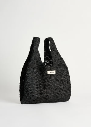 Sophia straw bag small | Black Bag aiayu