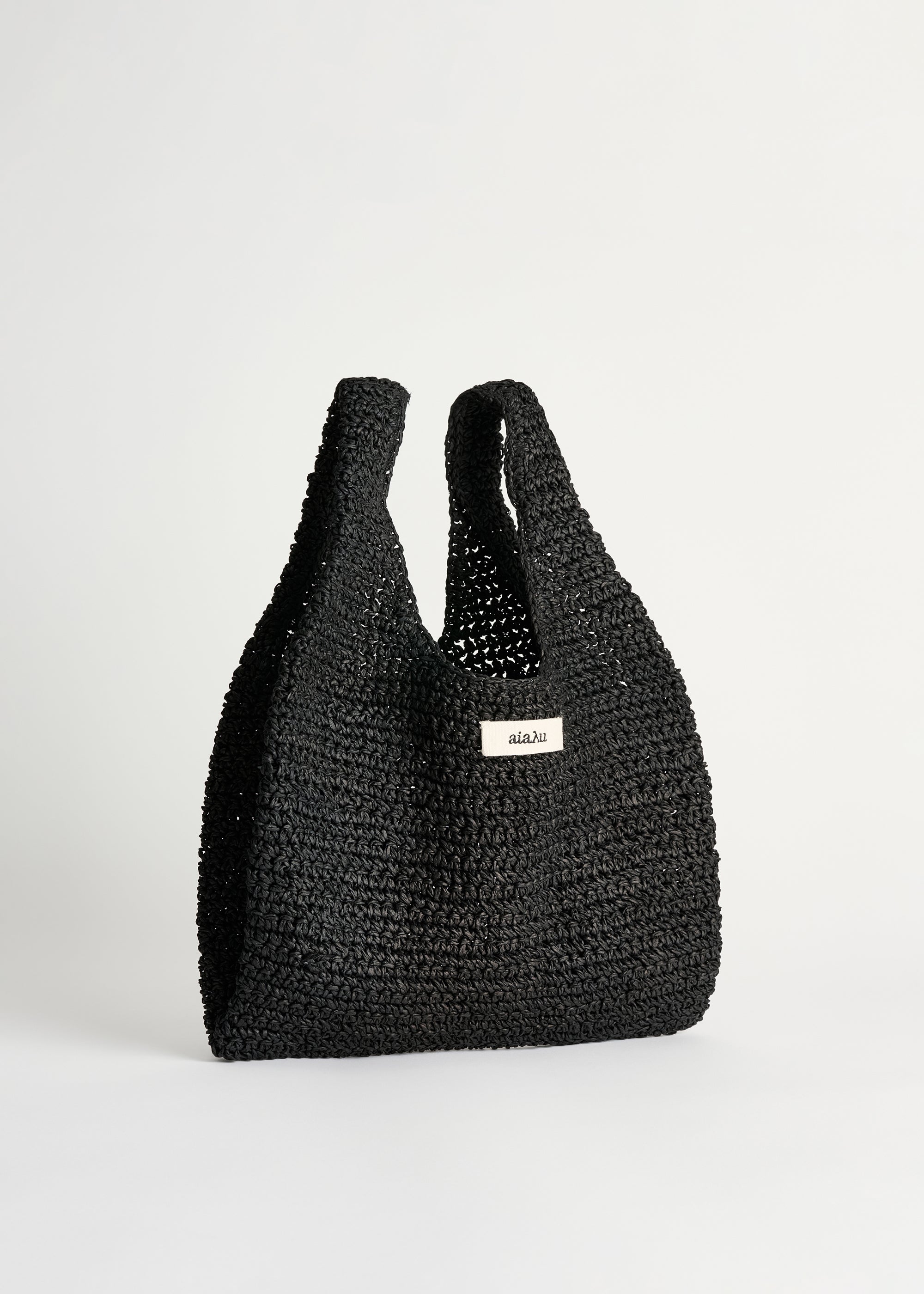Sophia straw bag small | Black Bag aiayu