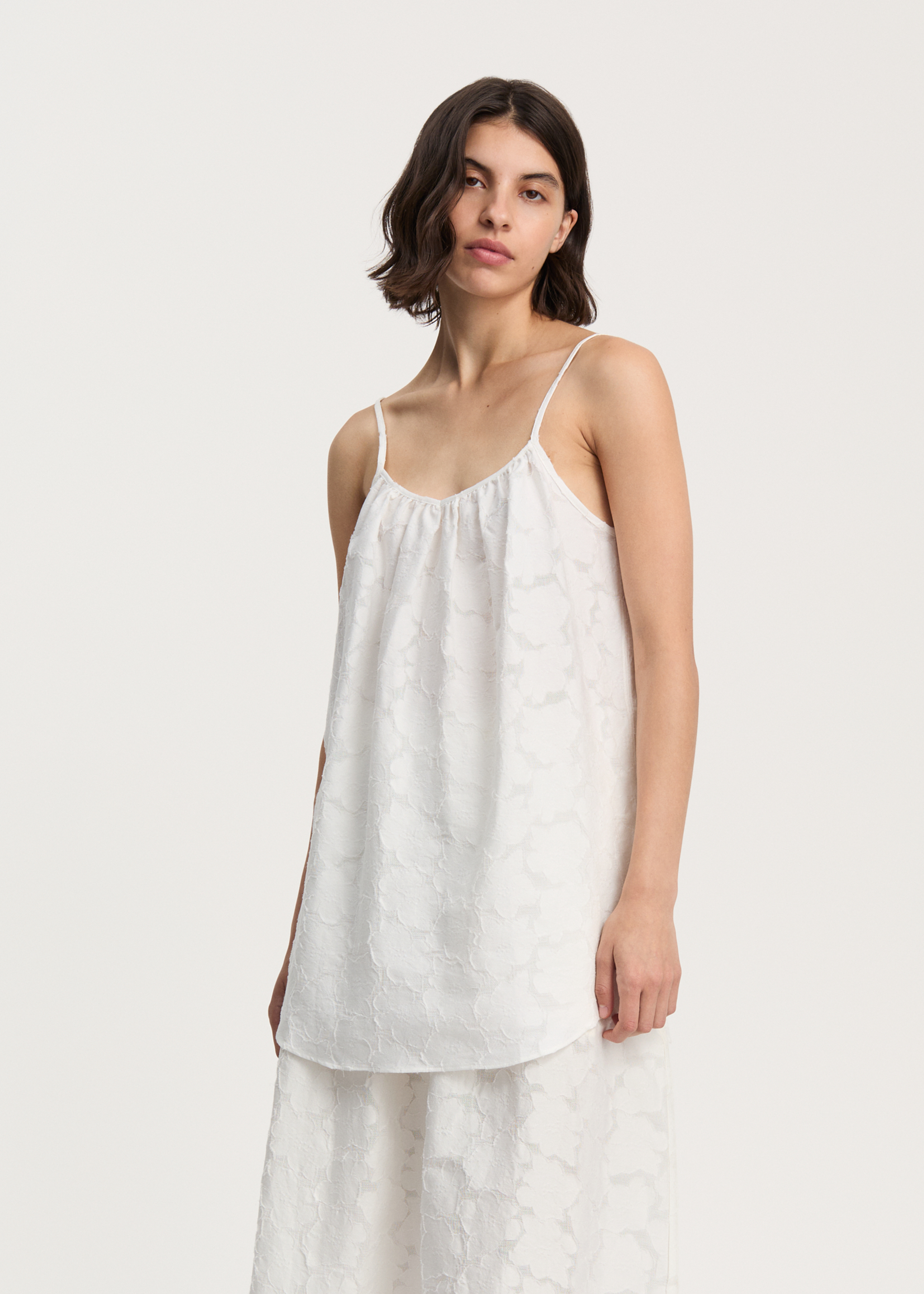 Strap top laceflower | White Top aiayu