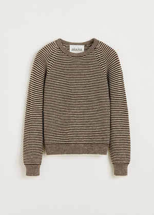 Suki striped sweater - highland wool | Mix brown sugar Sweater aiayu