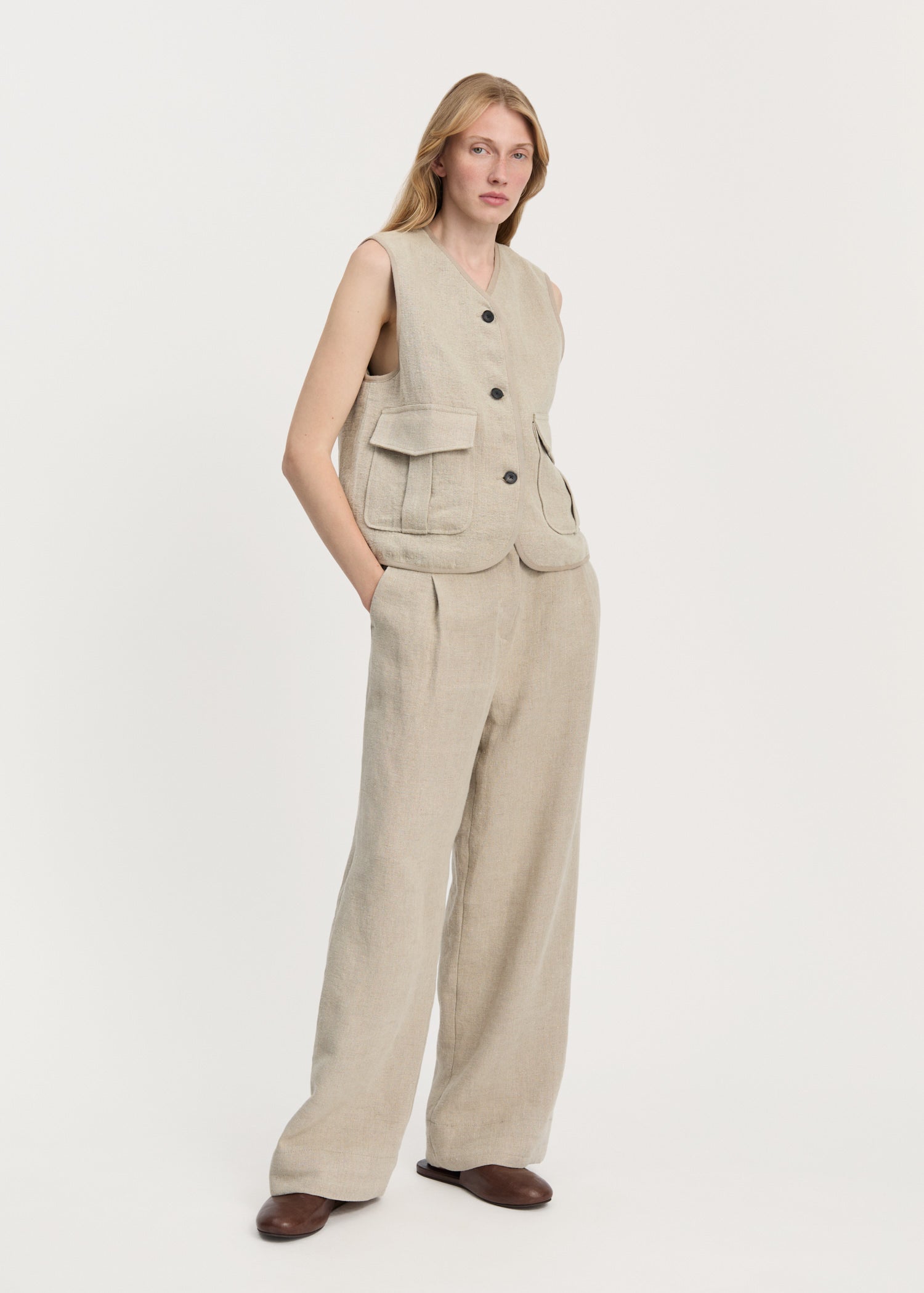 Vest heavy linen | Pure Natural Vest aiayu