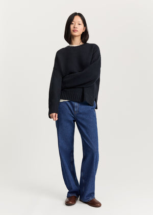 Vetla sweater – highland wool | Black Blue Sweater aiayu