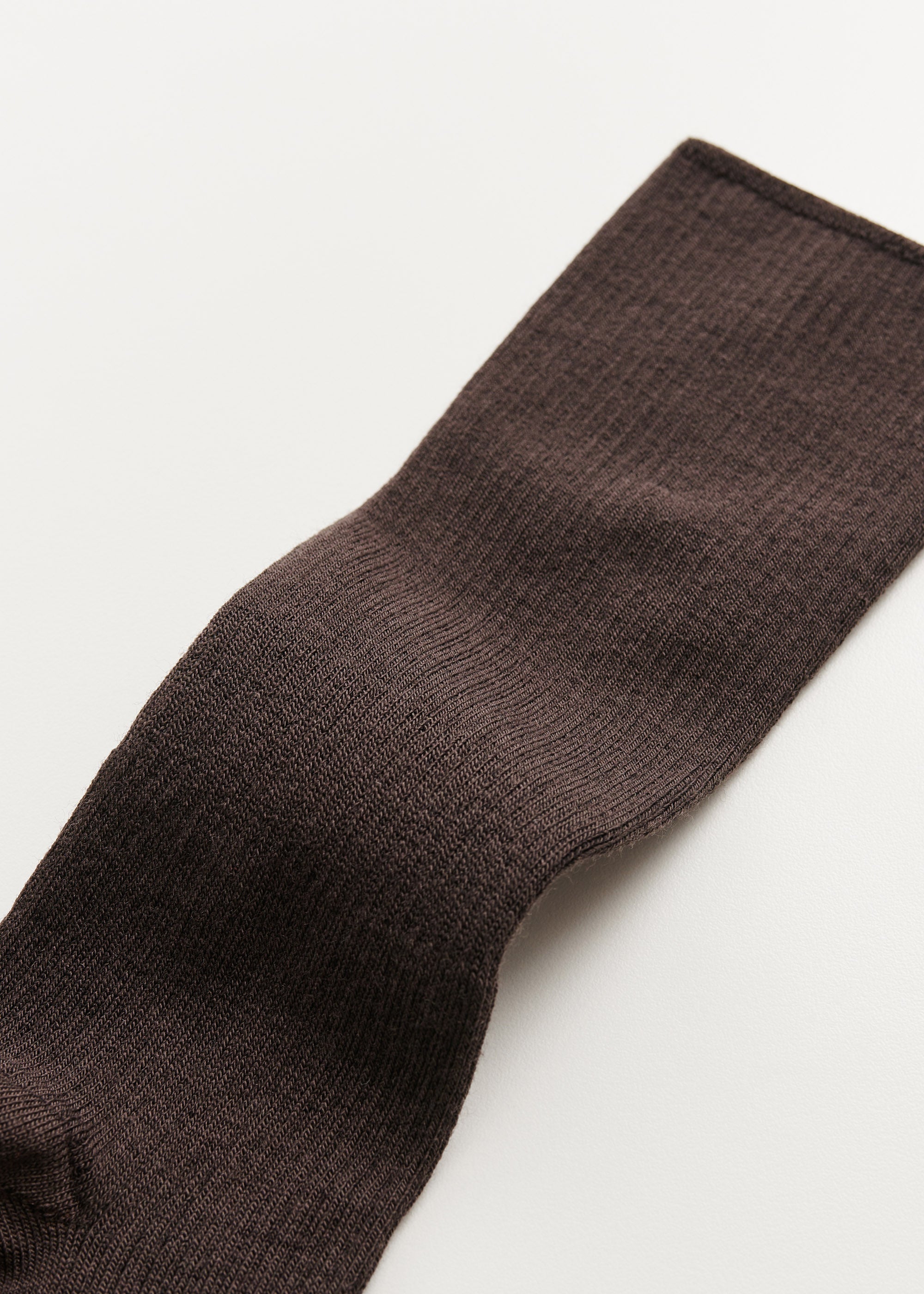 Wool rib socks | Brown