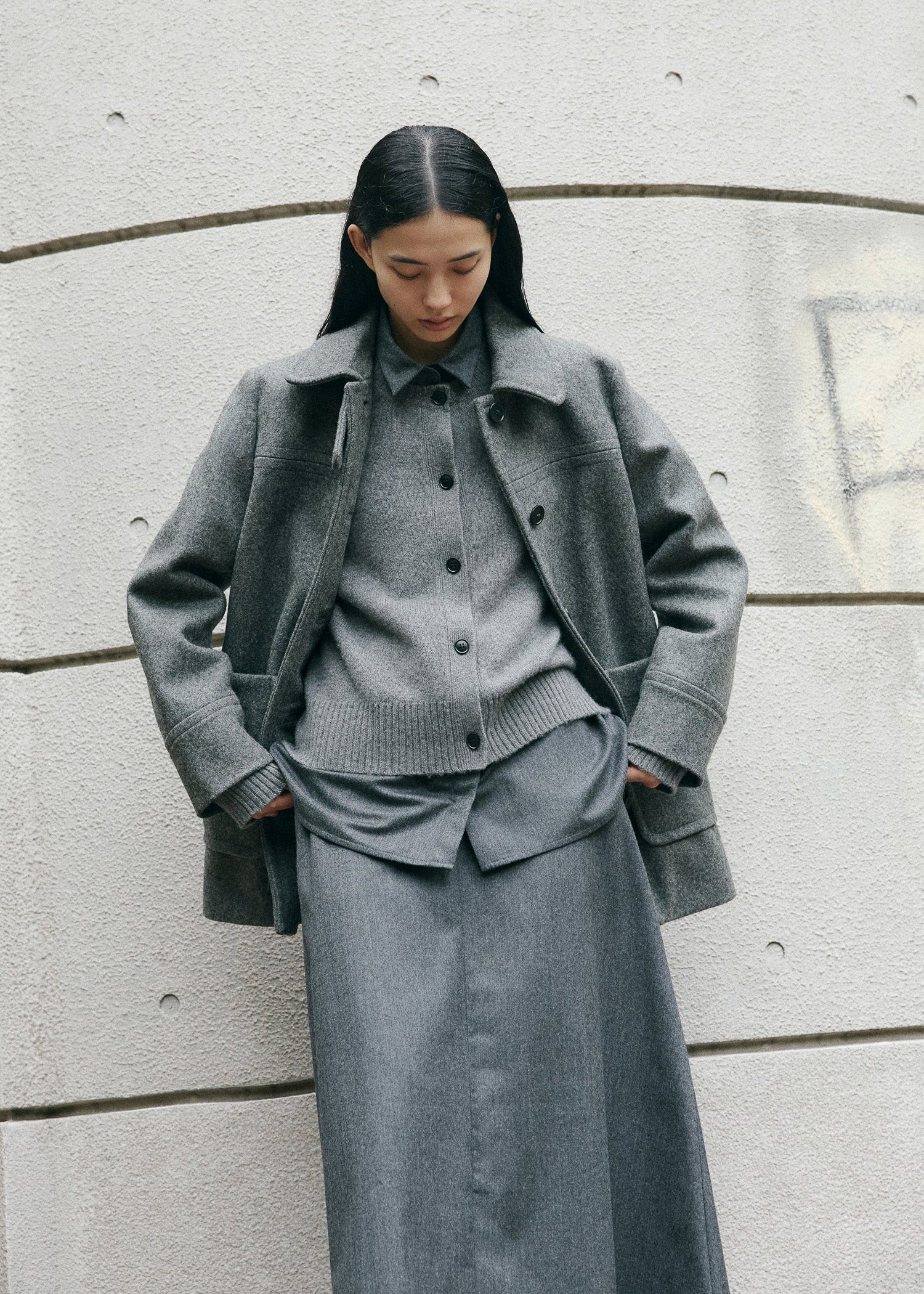 Jamie jacket loden – wool | Pure Grey Coat aiayu